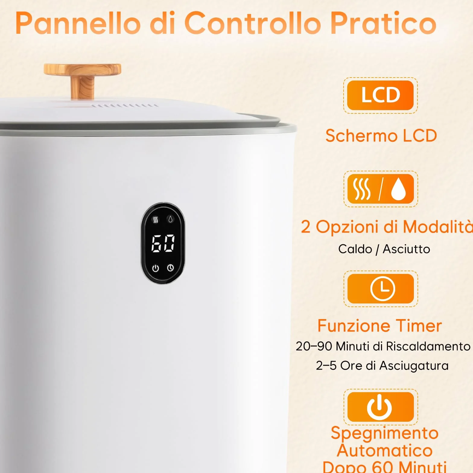 RELAX4LIFE Scaldasalviette 35L Acciaio Inox Caldo Asciutto Spegnimento Automatico