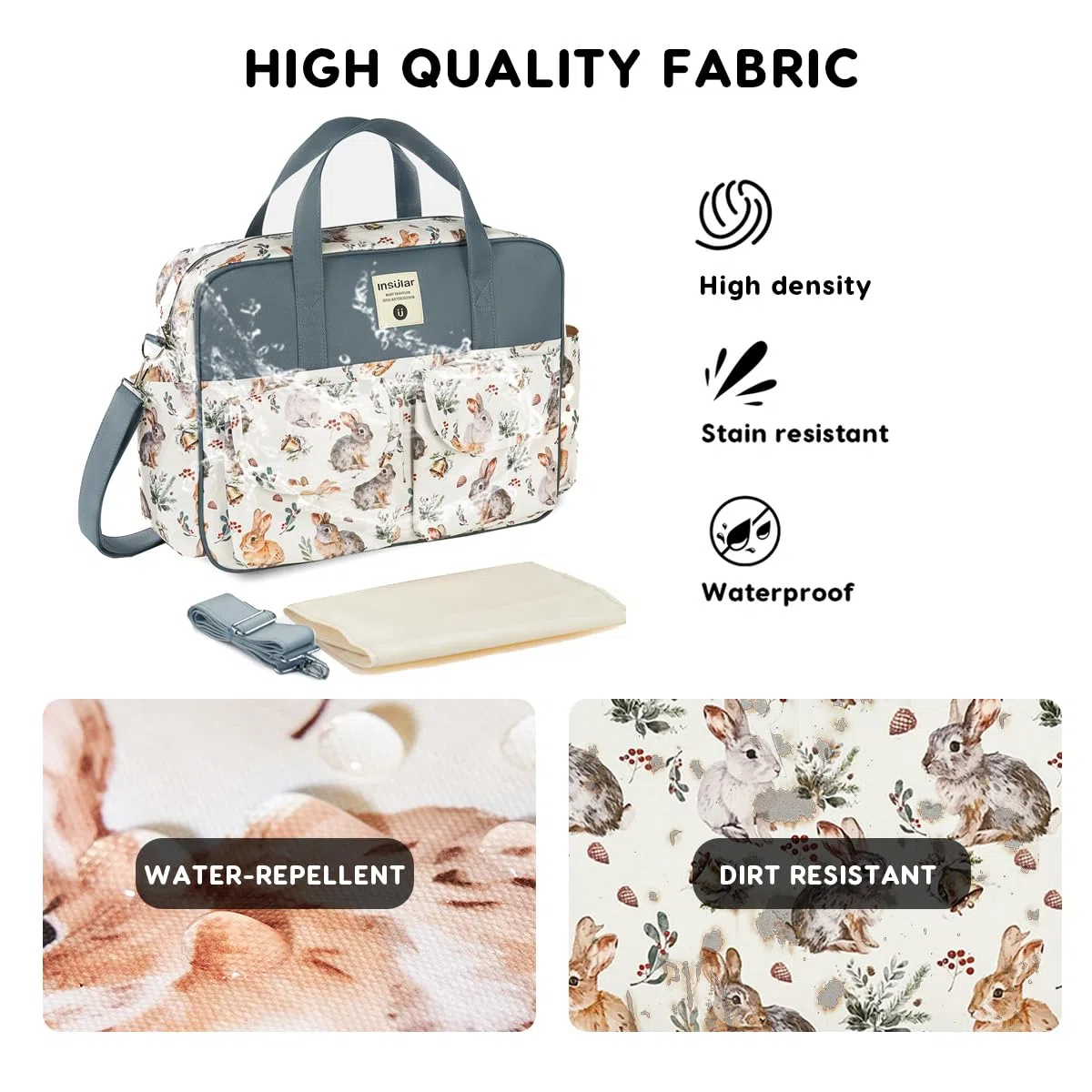 SONARIN Grande Capacità Multifunzionale Borsa Fasciatoio per Neonato,Borsa per il Cambio Borsa a Tracolla Borsa per Pannolini da Viaggio Impermeabile con Spalline & Fasciatoio
