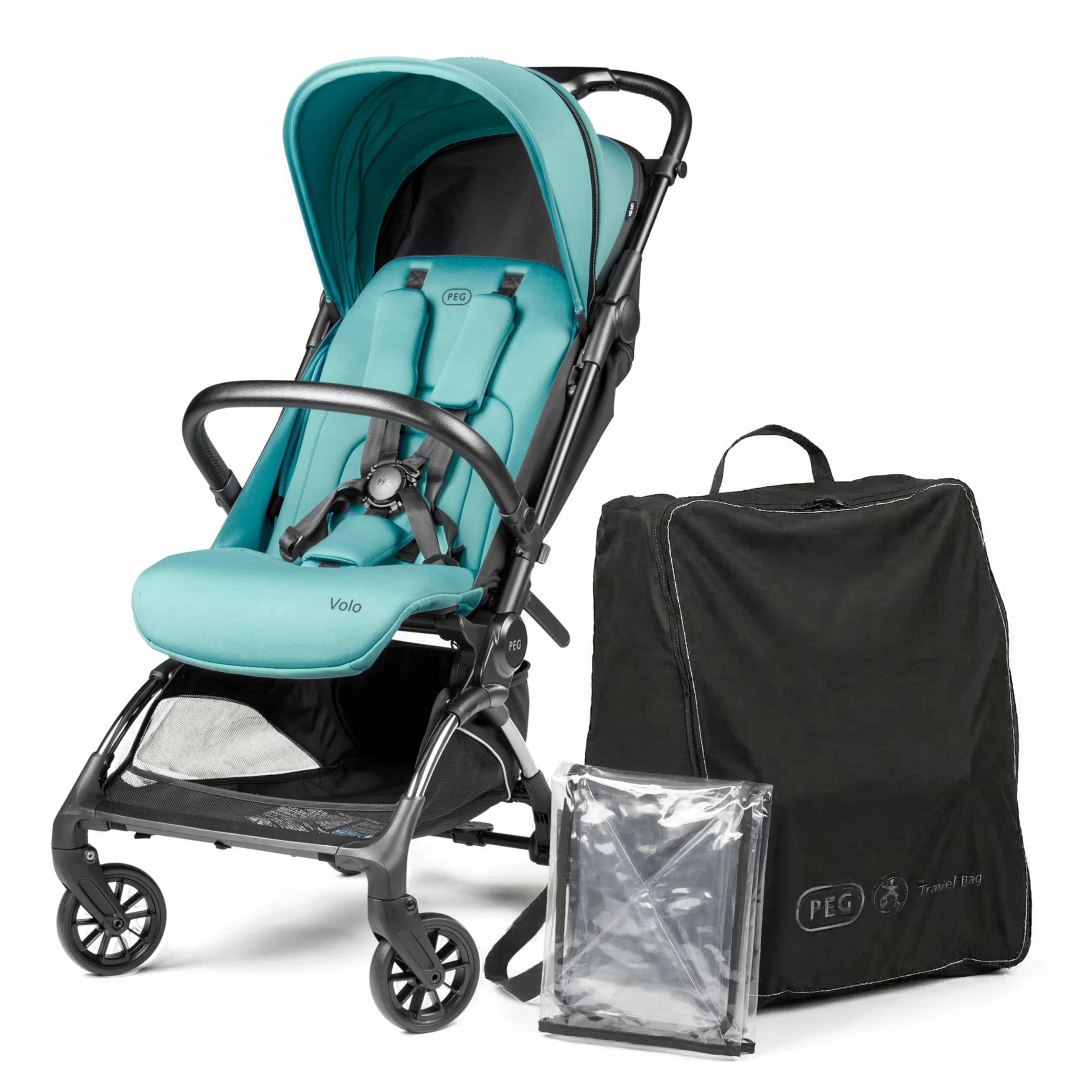 PEG Passeggino Leggero Volo Tahiti, Compatto per Aereo, Omologato Cappelliera, Fino 22 kg, con Parapioggia e Borsa