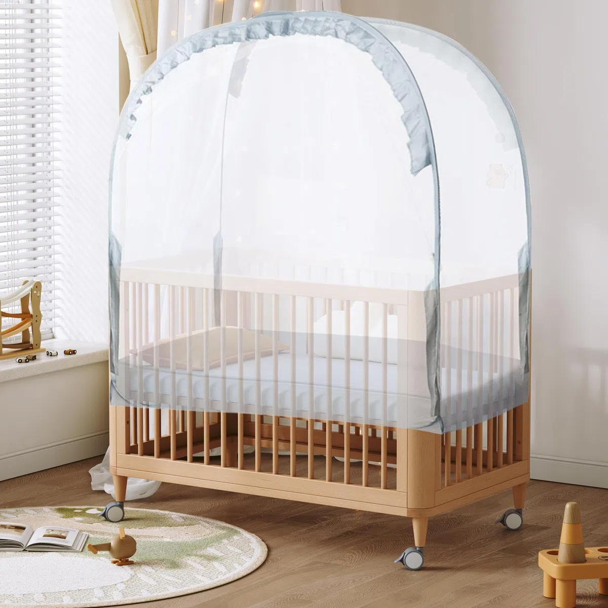 Tenda da campeggio per culla: emergente in rete traspirante, protezione di sicurezza anti-arrampicata, protezione leggera per lettino per bambini piccoli | soluzione di sicurezza per dormire