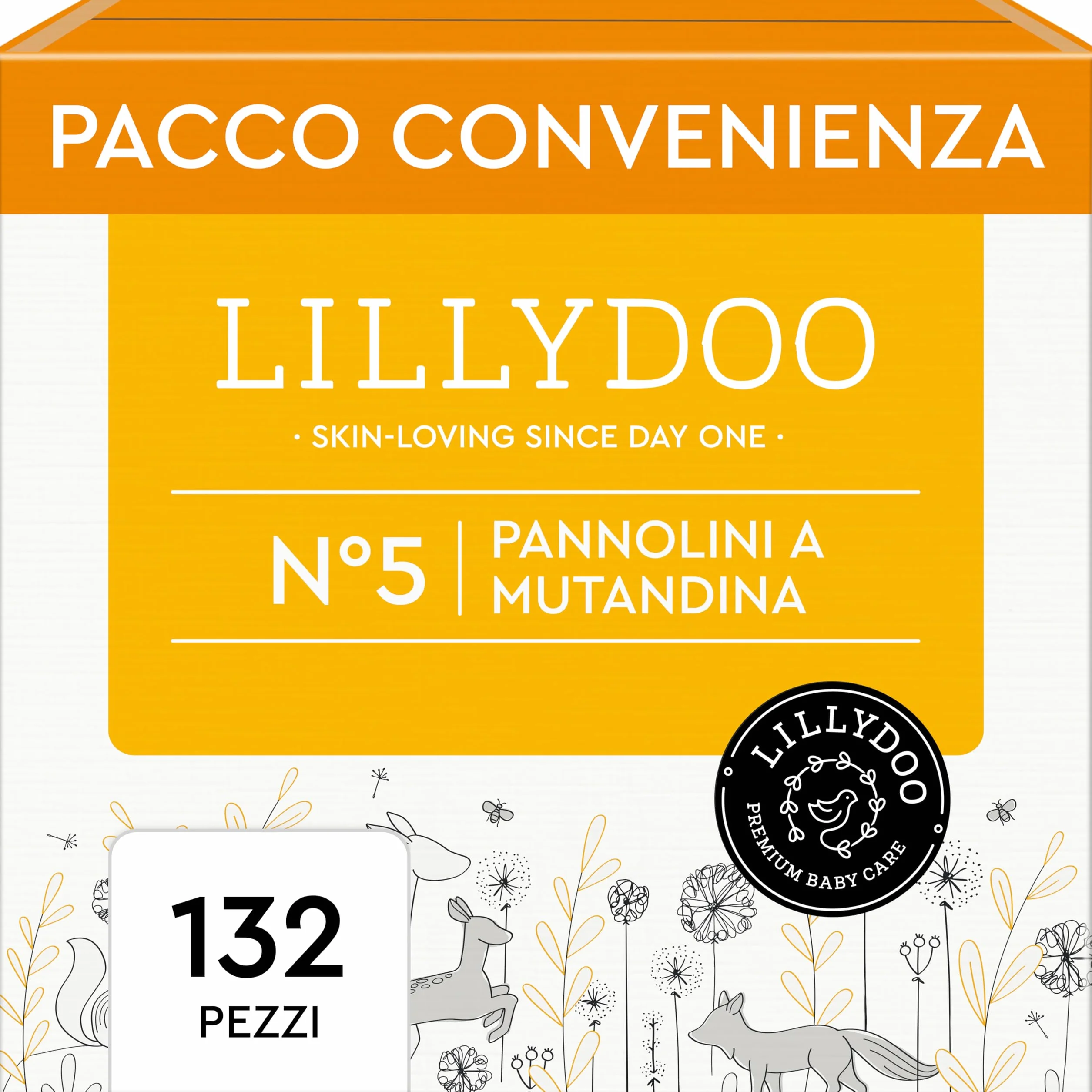 LILLYDOO Pannolini a mutandina Taglia 5 (11+ kg) 132 unità, massima protezione, 0% profumi, per pelli sensibili