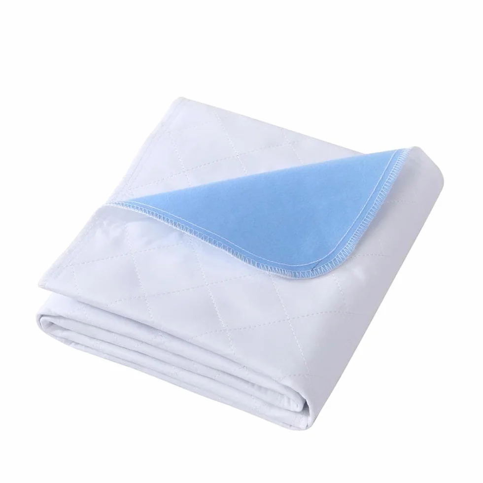 2 coprimaterasso lavabile per incontinenza, 70 × 90 cm, in tessuto non tessuto assorbente, impermeabile e lavabile, colore: blu/bianco