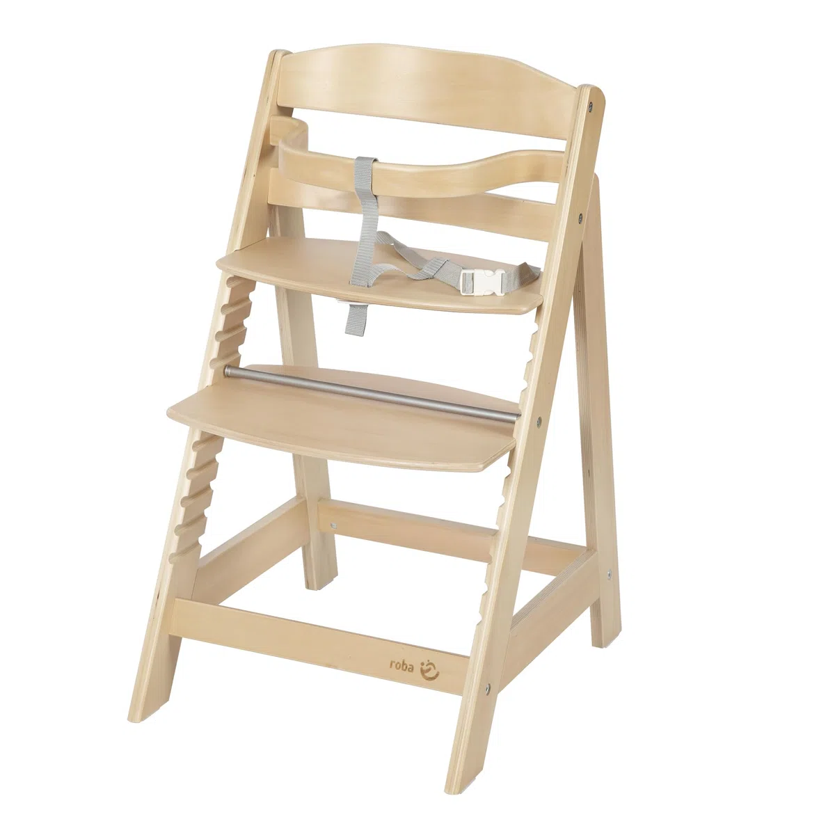roba Seggiolone Scalabile Sit Up III in Legno Naturale - Altezza Regolabile - da 6 Mesi fino a 50 kg - Seggiolone Resistente con Barra di Sicurezza