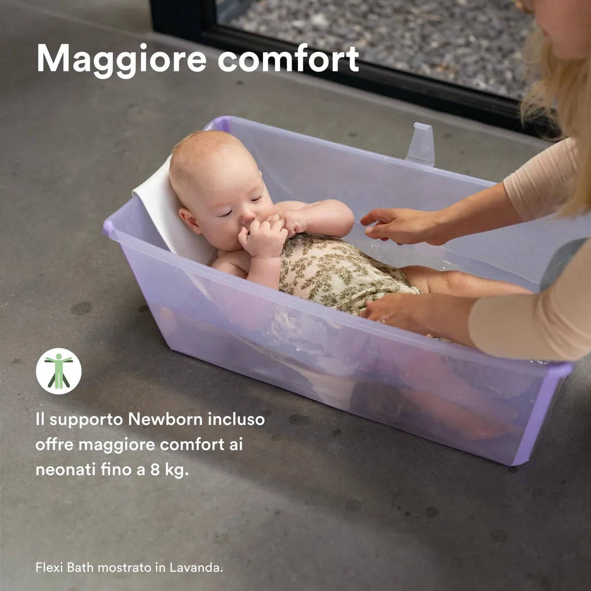 Stokke Flexi Bath (White) + Supporto per neonati + Supporto per Flexi Bath - Ideale per bambini fino ai 48 mesi - Pieghevole, durevole e facile da riporre