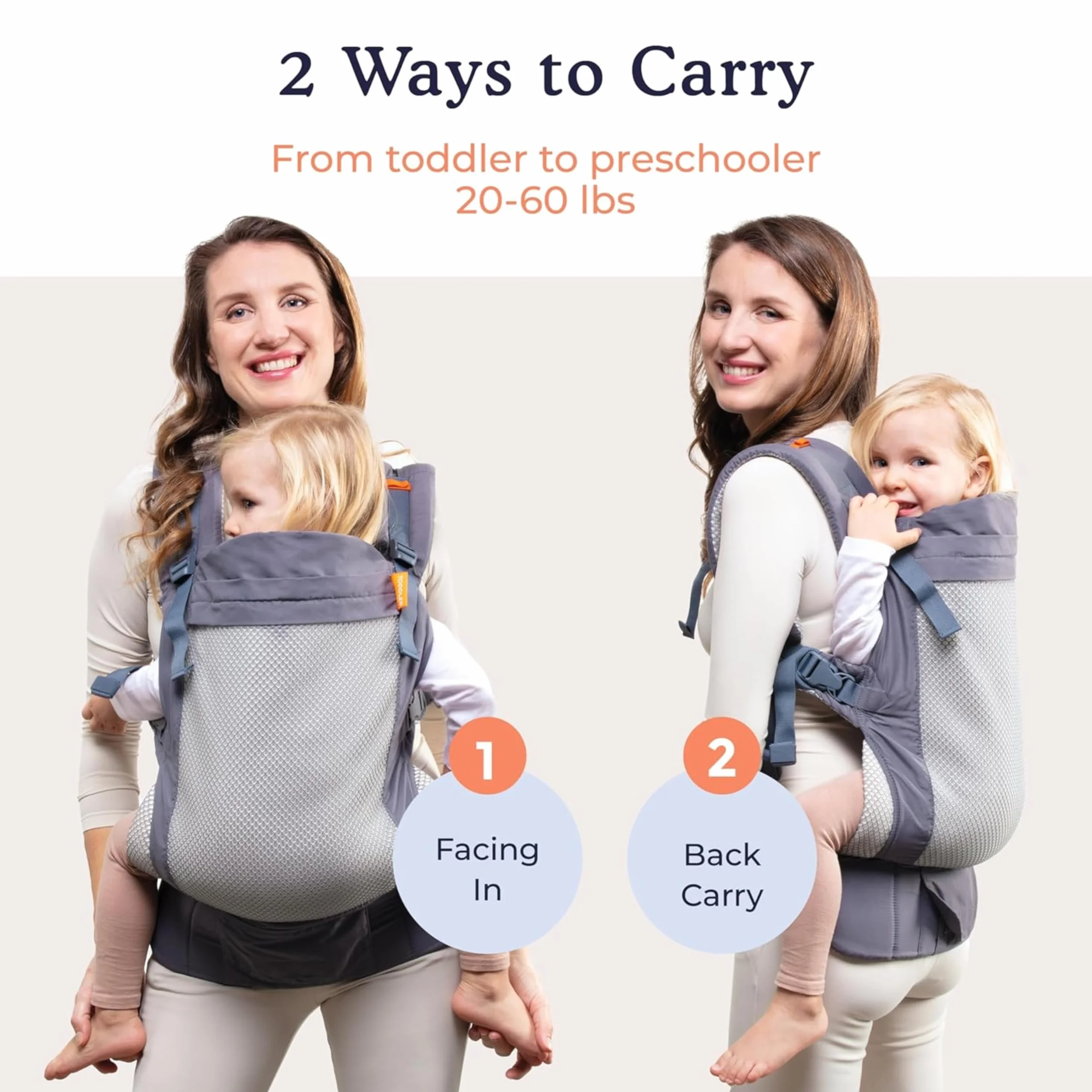 Beco Toddler Marsupio Ergonomico per Bambini - 2in1 Con Seduta Extra Ampia, 100% Poliestere Maglia 3D ad alte prestazioni, Fascia Elastica Porta Bimbi, Leggera e Traspirante, Porta Bebè da 9 a 27kg