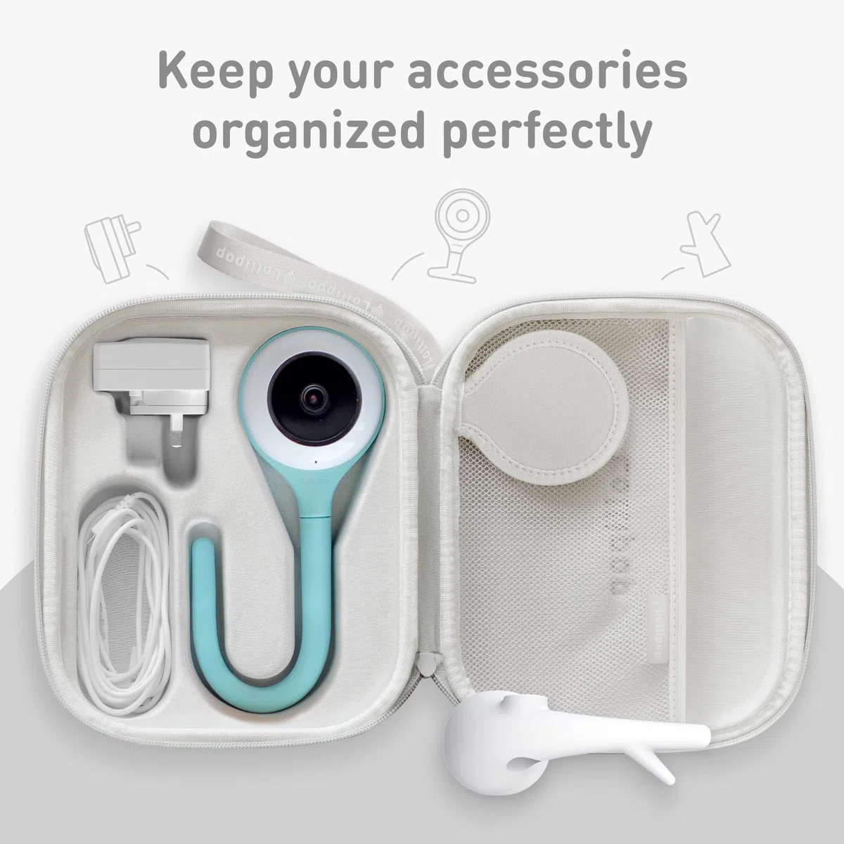 Lollipop Travelpop | Custodia protettiva in guscio rigido per il baby monitor Lollipop e gli accessori