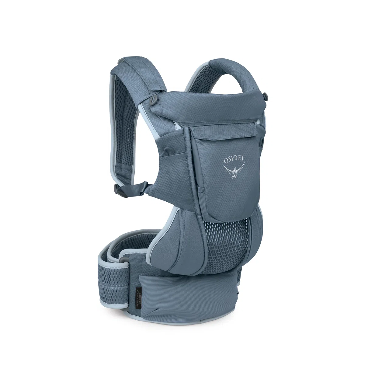 Osprey Poco Soft Carrier (Tre posizioni di trasporto dal neonato al bambino | Cintura ventrale imbottita extra-larga e ventilata | Imbracatura per le spalle traspirante) - Tidal
