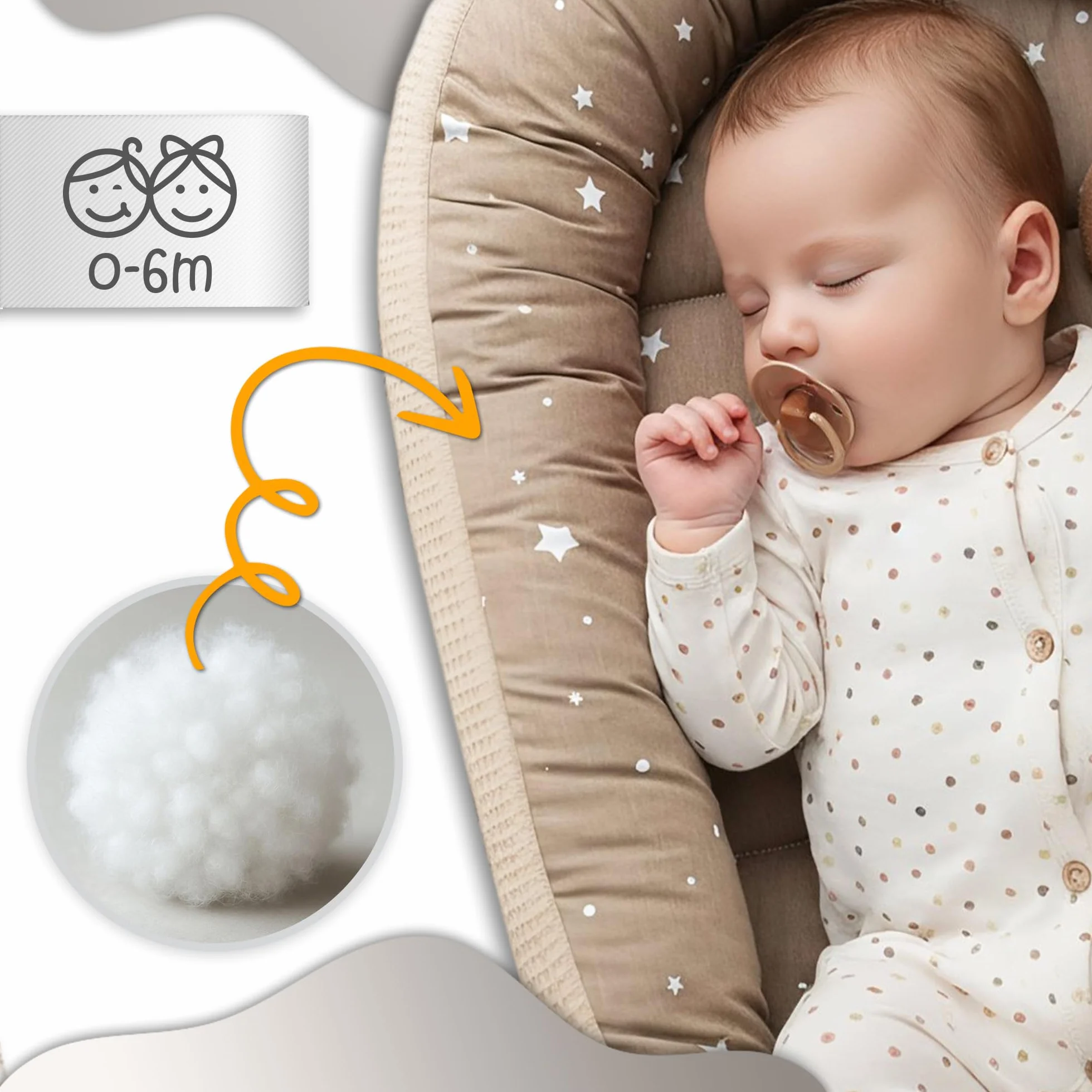 Riduttore lettino neonato 50x90cm nido baby nest antisoffoco culla pod Giraffe