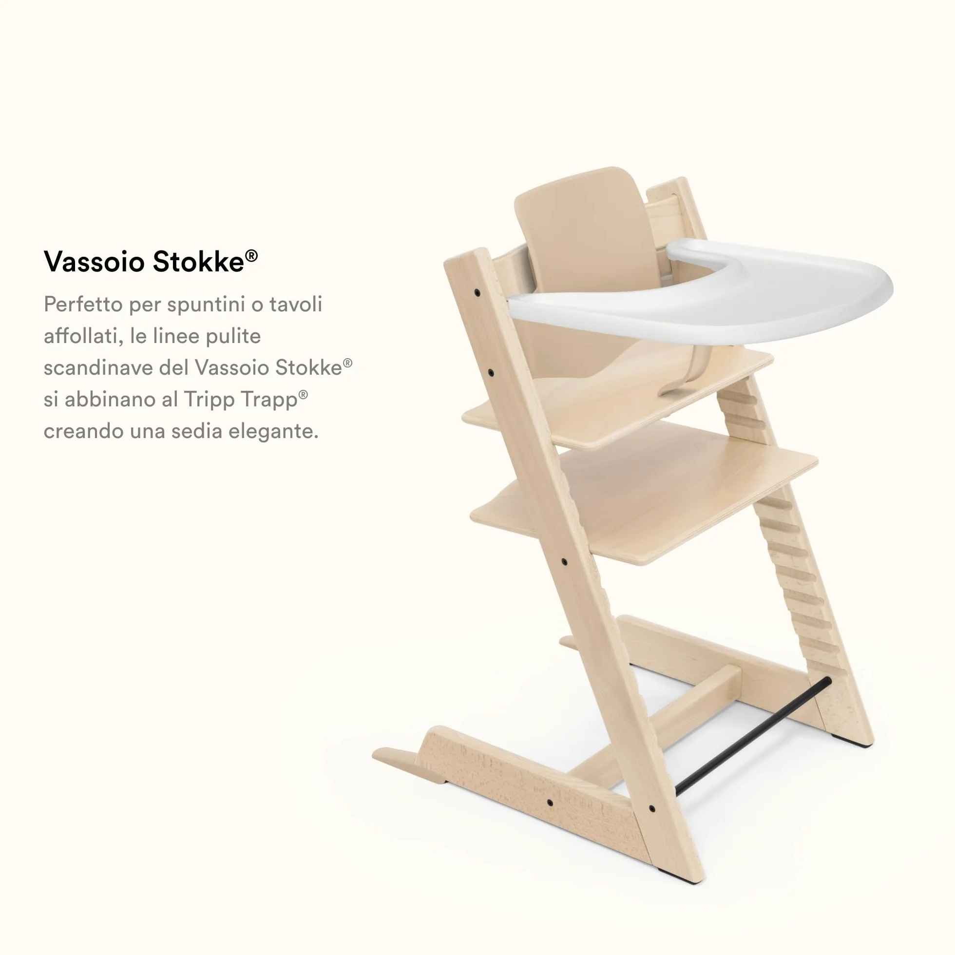 Stokke Vassoio Bianco Compatibile Tripp Trapp Baby Set Plastica Senza BPA 6-36 Mesi