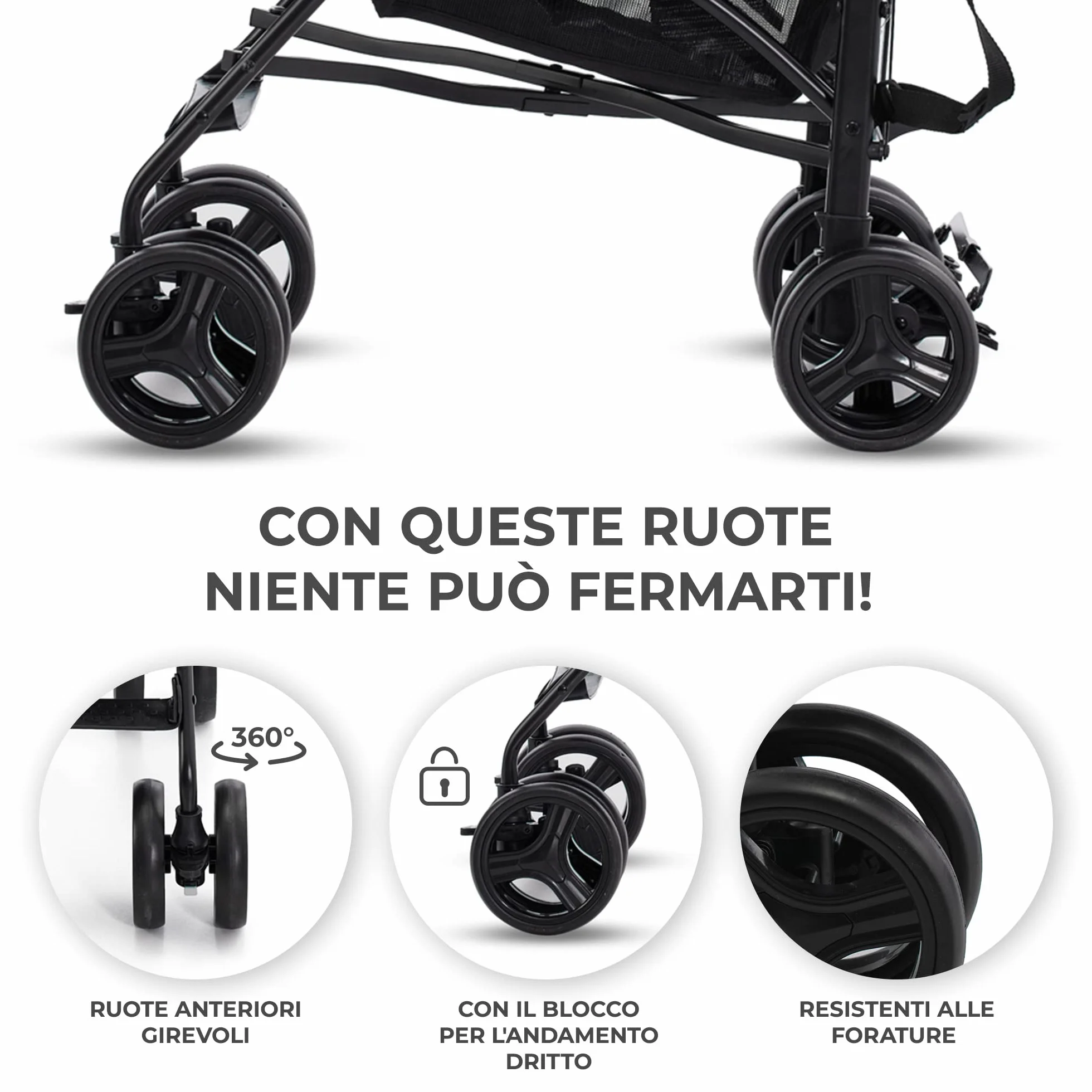 Kinderkraft TIK Passeggino Leggero e Compatto 6,5 kg, Pieghevole, Reclinabile, fino a 15 kg, Grigio