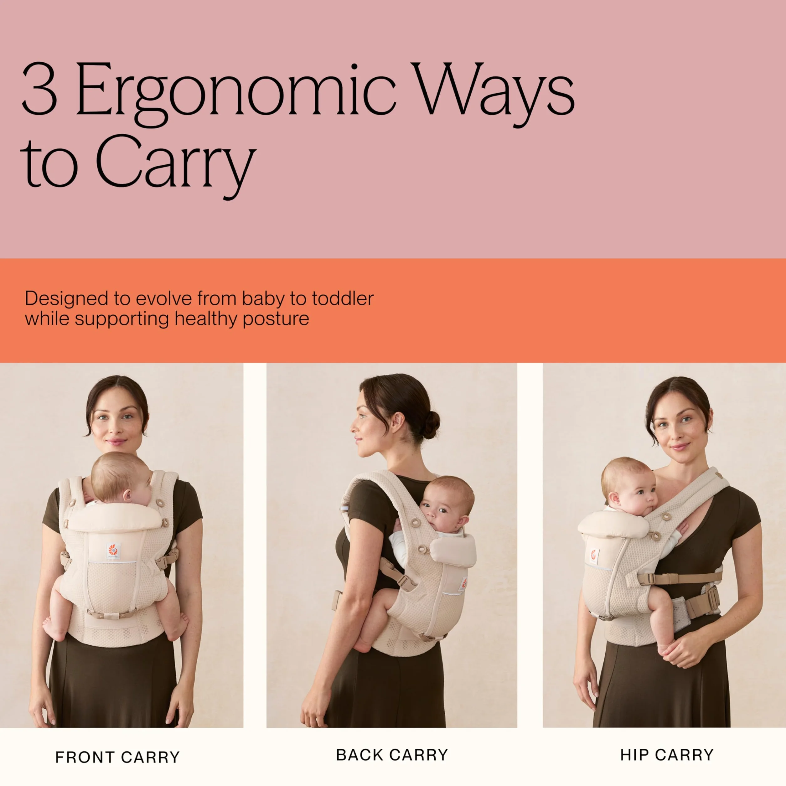 Ergobaby Baby Carrier Adapt Soft Flex Mesh Pearl Grey