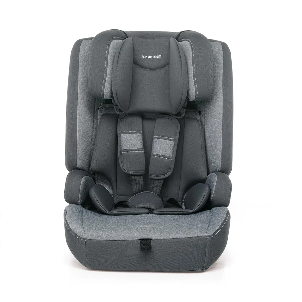 Foppapedretti Seggiolino Auto Street I-Size, per bambini da 76 a 150 cm di altezza, 15mesi-12 anni, conforme ECE R129, Fissaggio a 3 punti, Safe Body Protection, Protezione Impatti Laterali, Silver