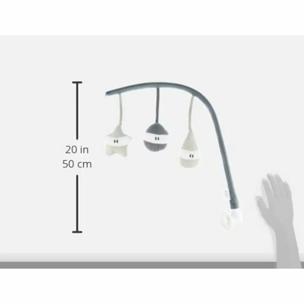 BÉABA Play/Activity Arch Transat Up & Down III, 3 giocattoli rotanti, sviluppo, ergonomico, grigio