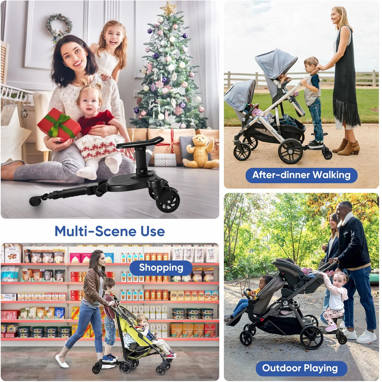 Mevip Pedana Passeggino Universale, Passeggino Universale con Sedile, Tavola Passeggino con Fune di Sospensione, Accessorio per Passeggino per Bambini di 2-6 Anni (25 kg)