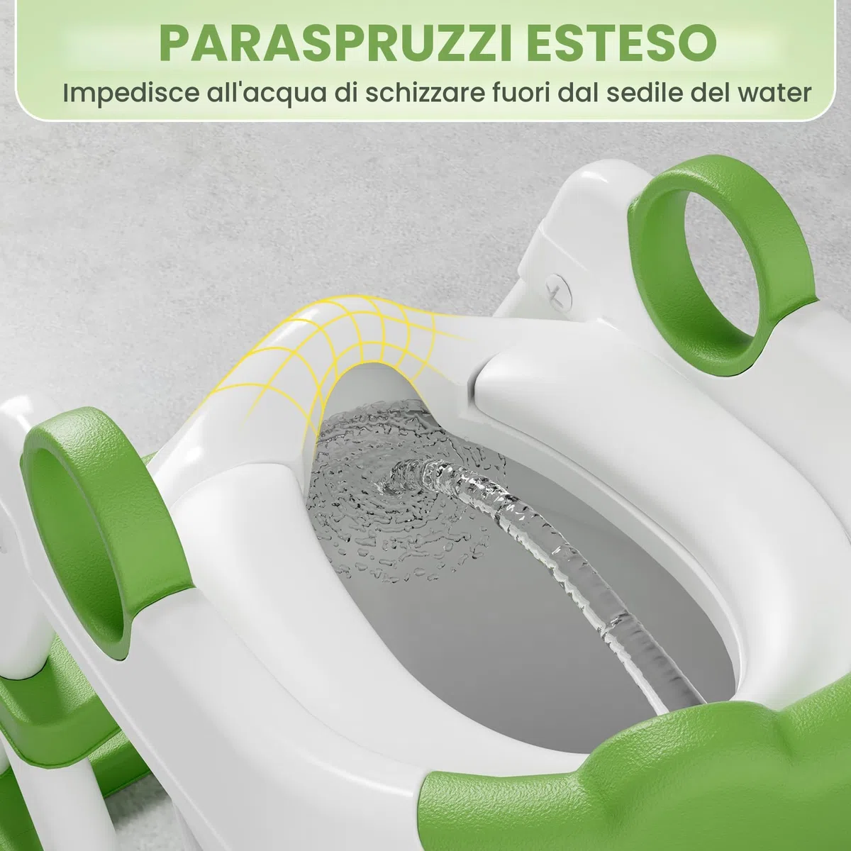 COOSEYA Riduttore Wc Bambini A Forma Di Rana,2 In 1 Vasino Con Scaletta Per Bambini Wc,Tappetino Impermeabile E Sgabello Antiscivolo,Verde