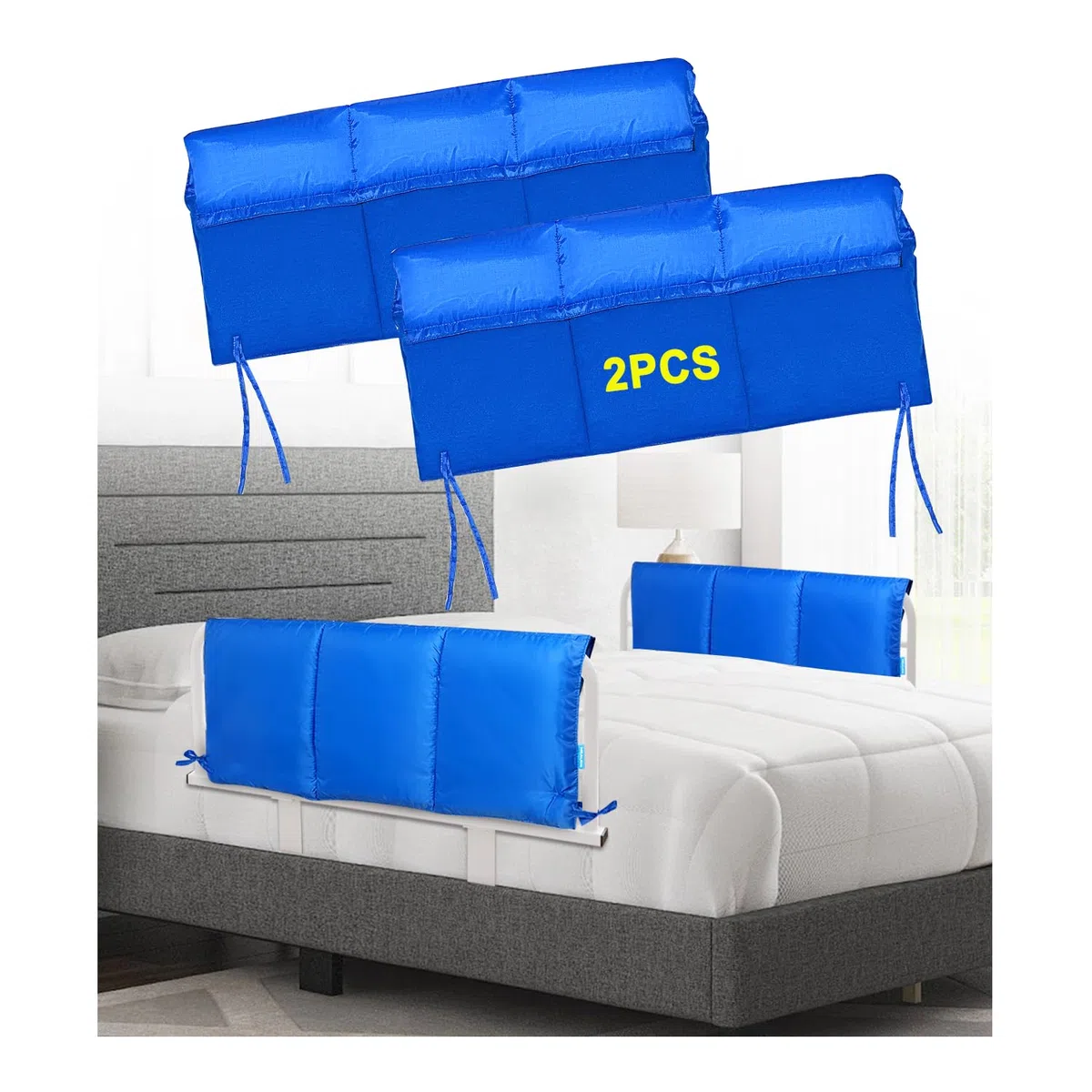 Coprisponde per letto d'ospedale, anziani e adulti, paracolpi, protezione laterale, imbottita, guide non incluse, solo copertura imbottita (81,3 x 30,5 cm, 2 pezzi)
