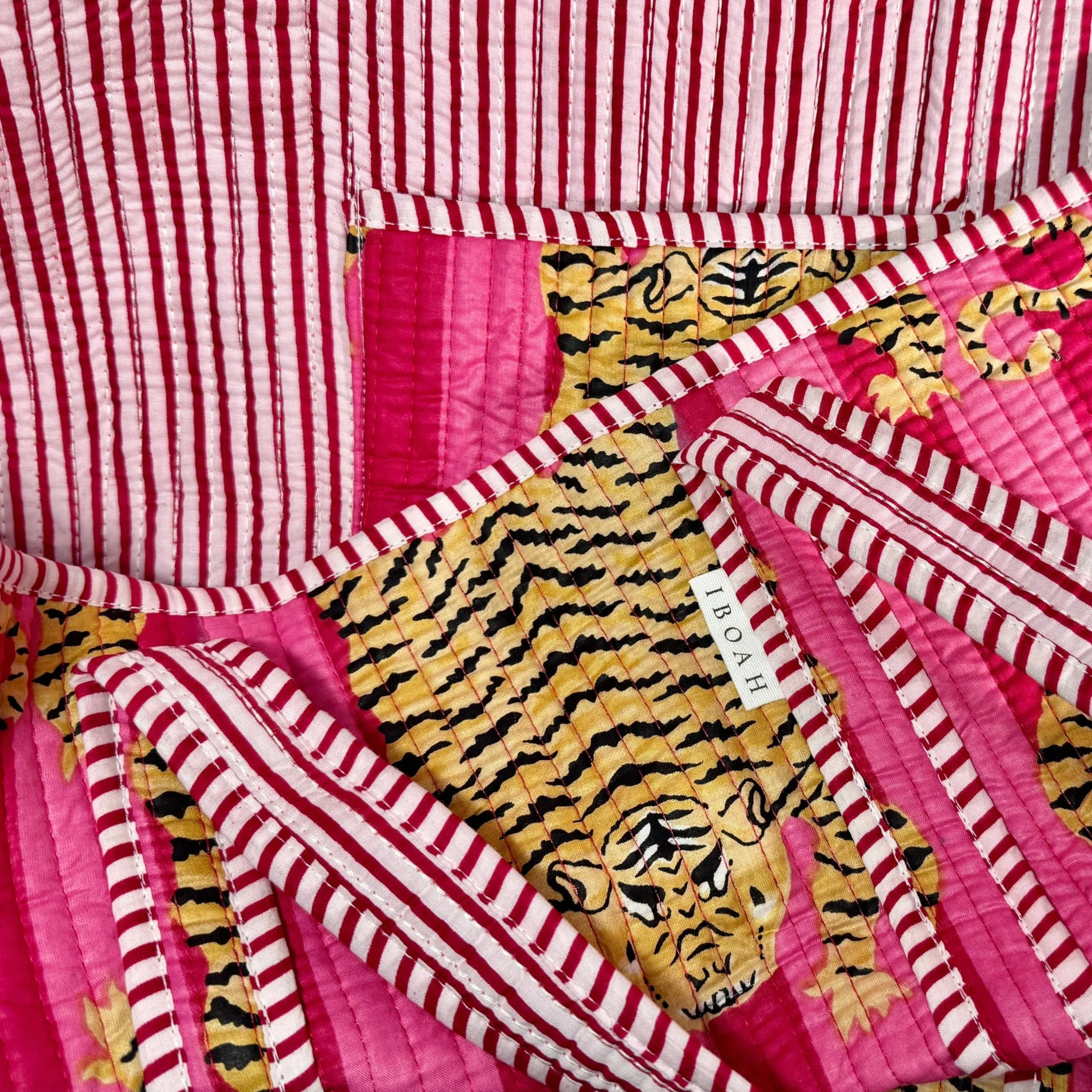 Borsa a mano grande imbottita in cotone con motivo a tigre – Tote Bag versatile per spiaggia, shopping, viaggi e uso quotidiano