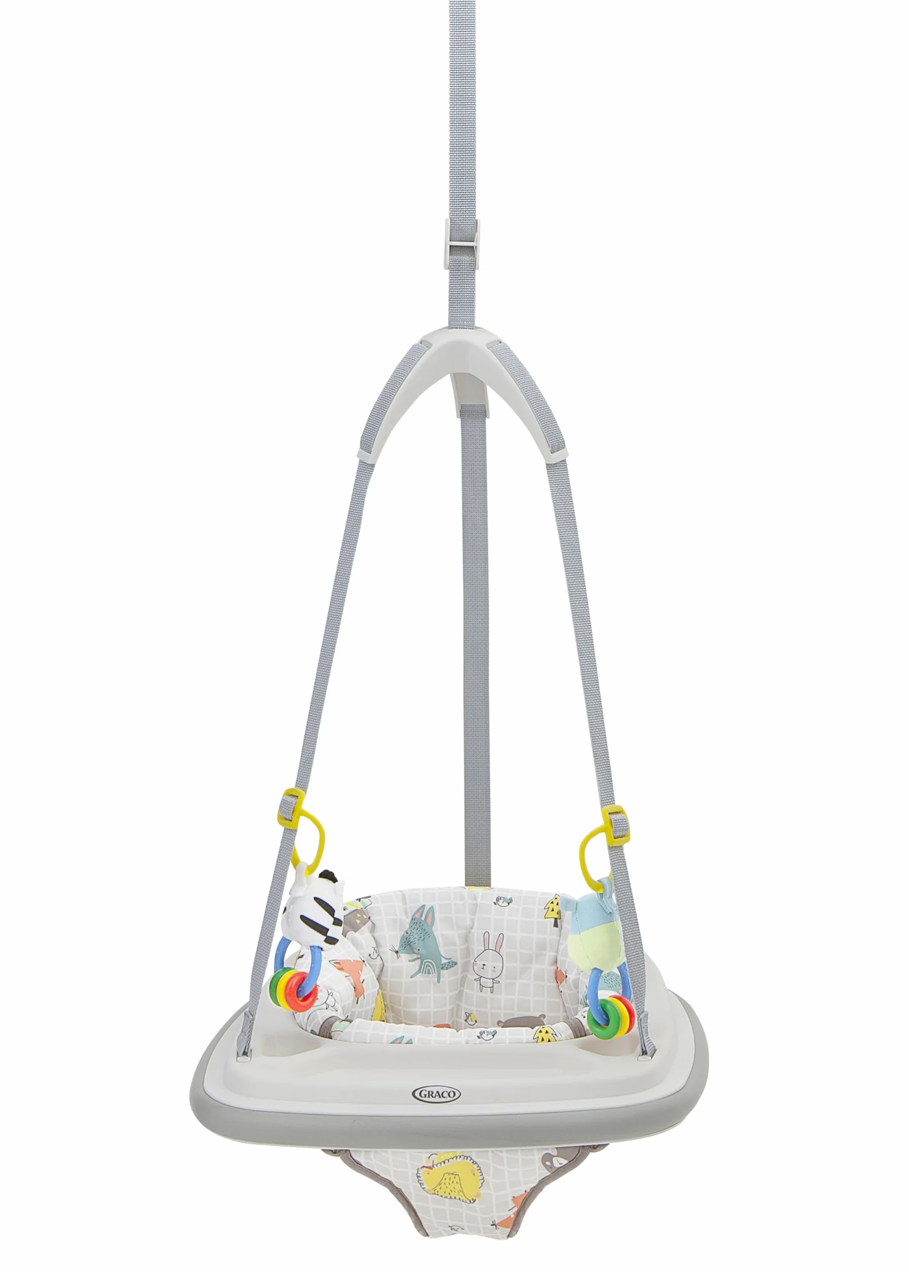 Graco - Bumper Jumper Altalena da applicare al telaio delle porte, da circa 6 a 12 mesi (max. 12 kg), fantasia Up & Away