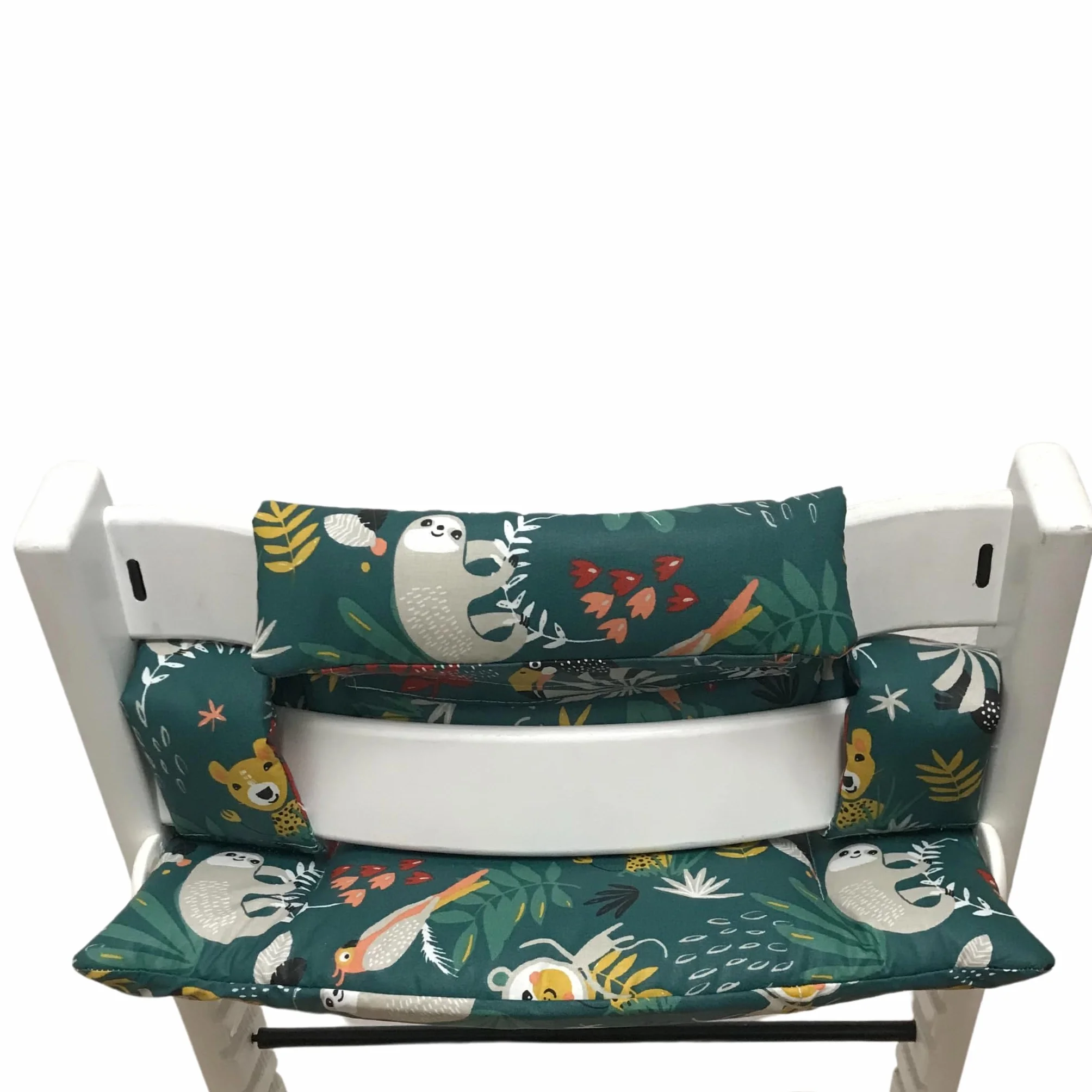 Cuscini per Seggiolone Tripp Trapp Stokke, rivestimento laminato, giungla turchese