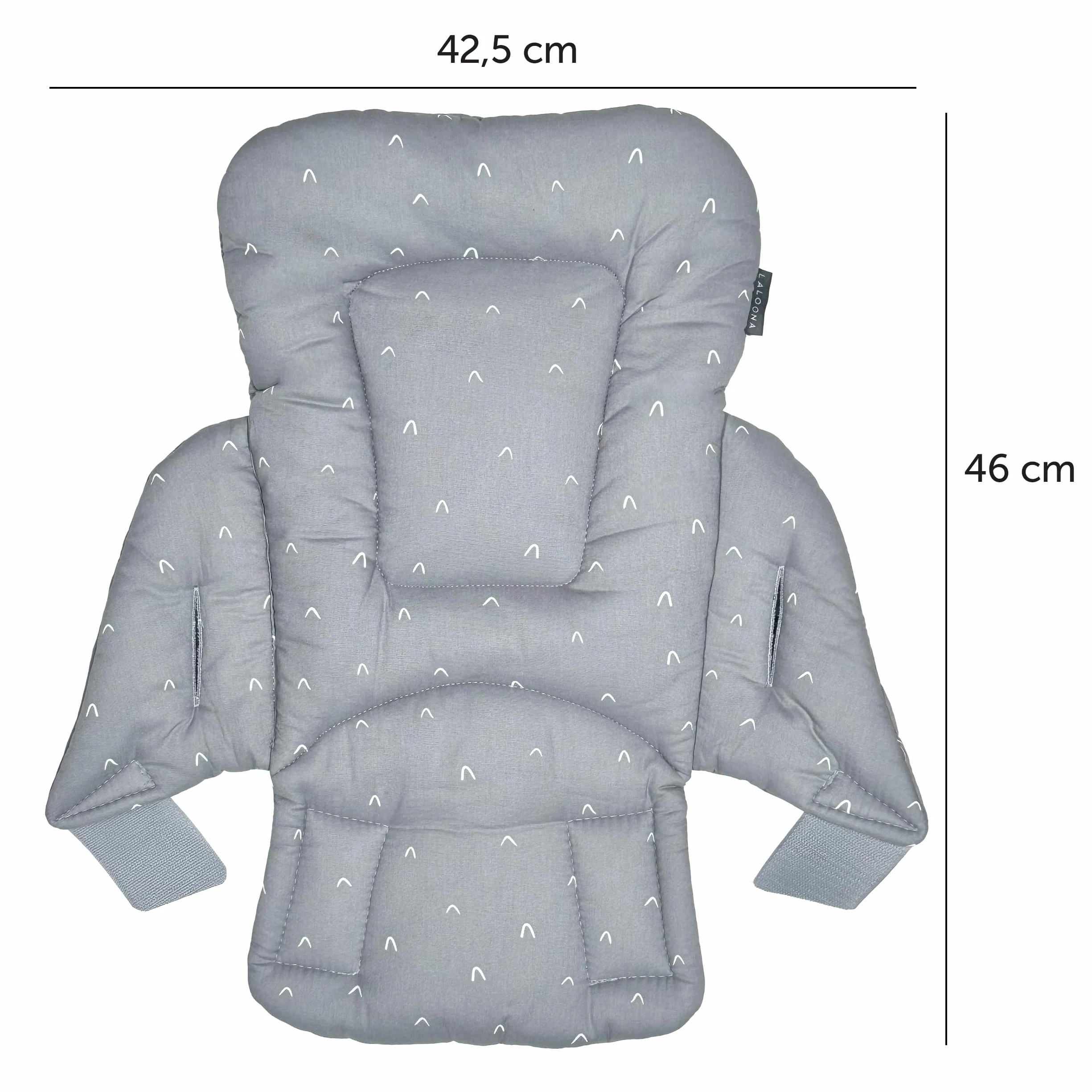 LaLoona Cuscino Riduttore Seggiolone per Stokke Tripp Trapp, Cotone, OEKO-TEX Standard 100, Lavabile in Lavatrice, Grigio