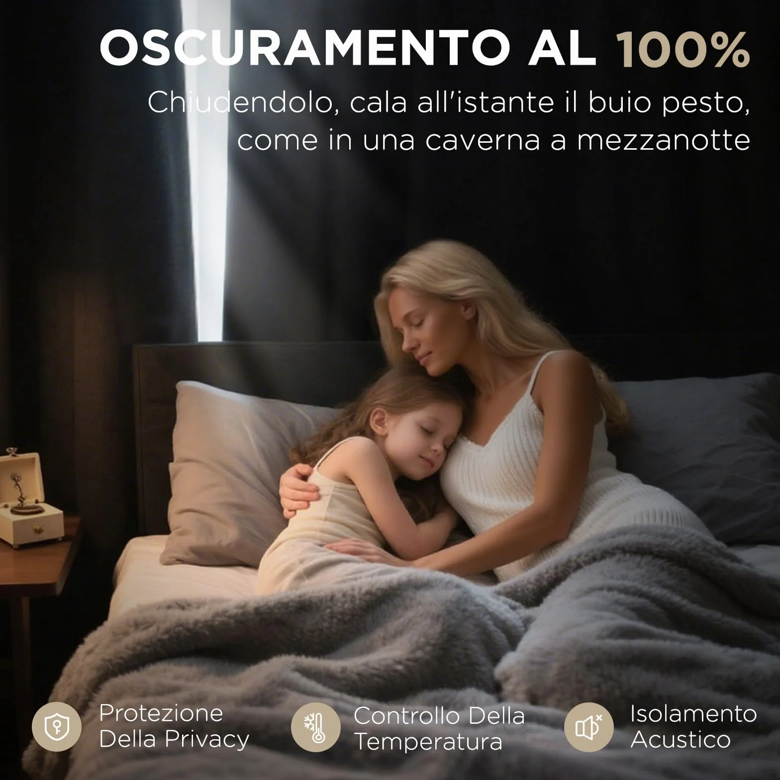 Joydeco Tende Oscuranti per Interni 2 Pezzi L 140 x A 200, Lino Termiche con Occhielli, Bianco