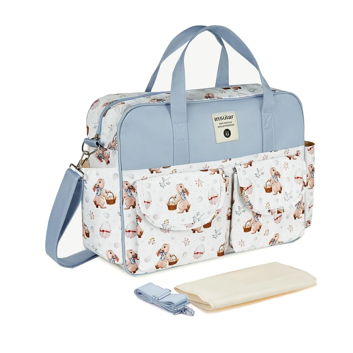 SONARIN Grande Capacità Multifunzionale Borsa Fasciatoio per Neonato,Borsa per il Cambio Borsa a Tracolla Borsa per Pannolini da Viaggio Impermeabile con Spalline & Fasciatoio