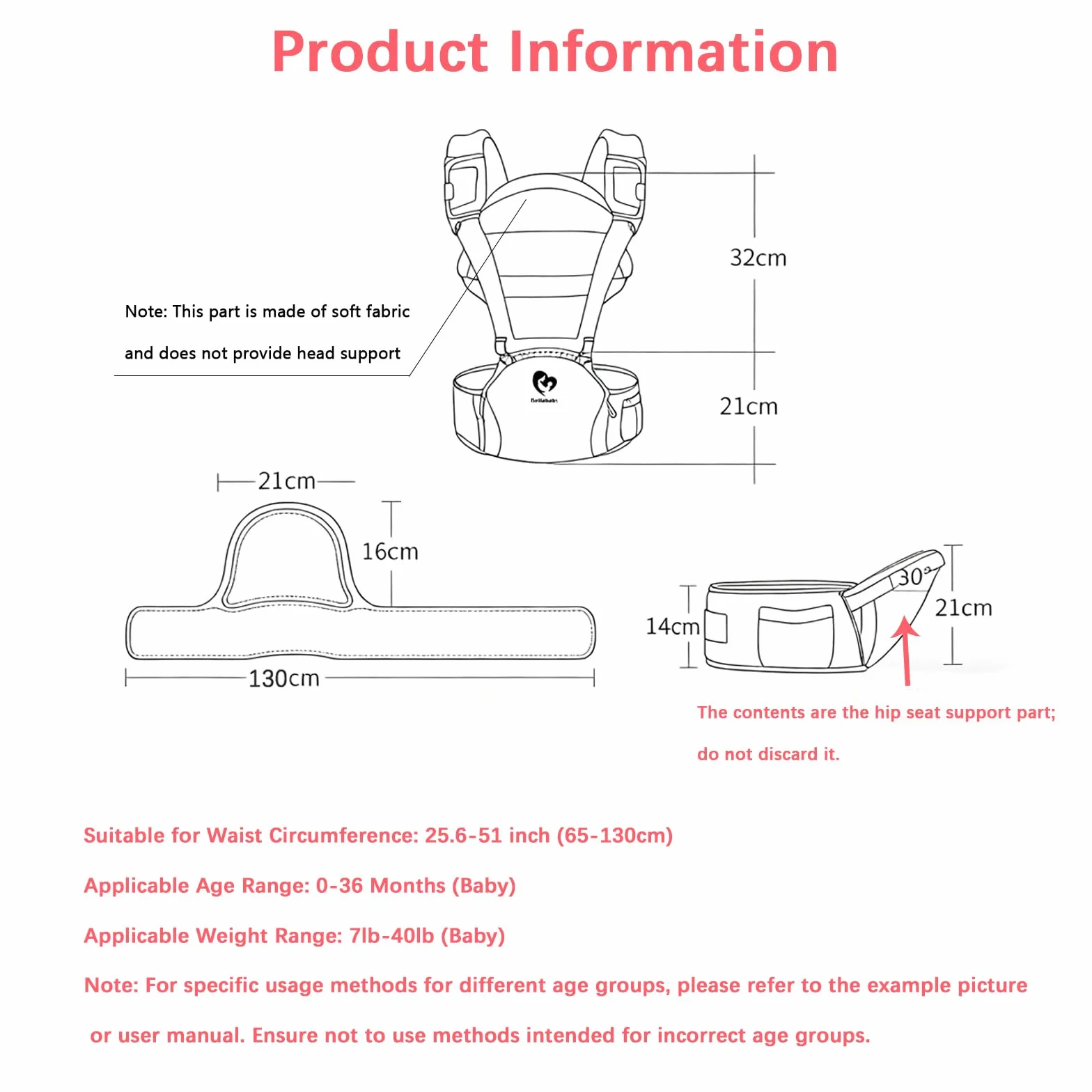 Marsupio Neonato, Bellababy Marsupio porta Bebé Seggiolino Multifunzione Marsupio per Neonati di 3-36 Mesi, 6-in-1 Modi di Portare, Tutte le Stagioni, Misura Regolabile Grigio