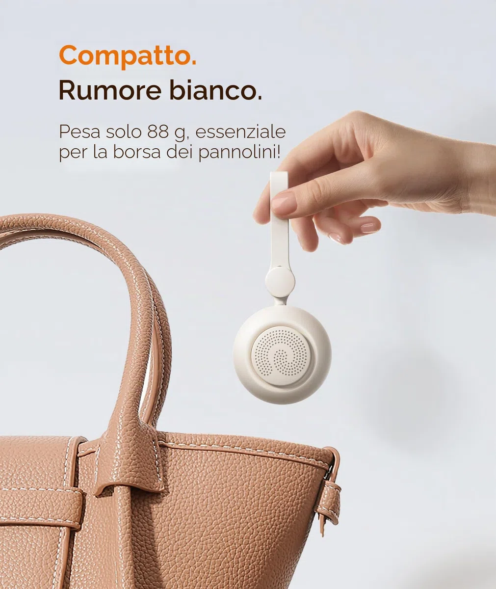 Dreamegg Sleep Lite 1 Macchina Rumore Bianco, Portatile Rumori Bianchi per Neonato con 19 Suoni Rilassanti, Macchina Rumori Bianchi Ricaricabile USB-C con Luci Notturne, 30 Volume, Regali Neonati