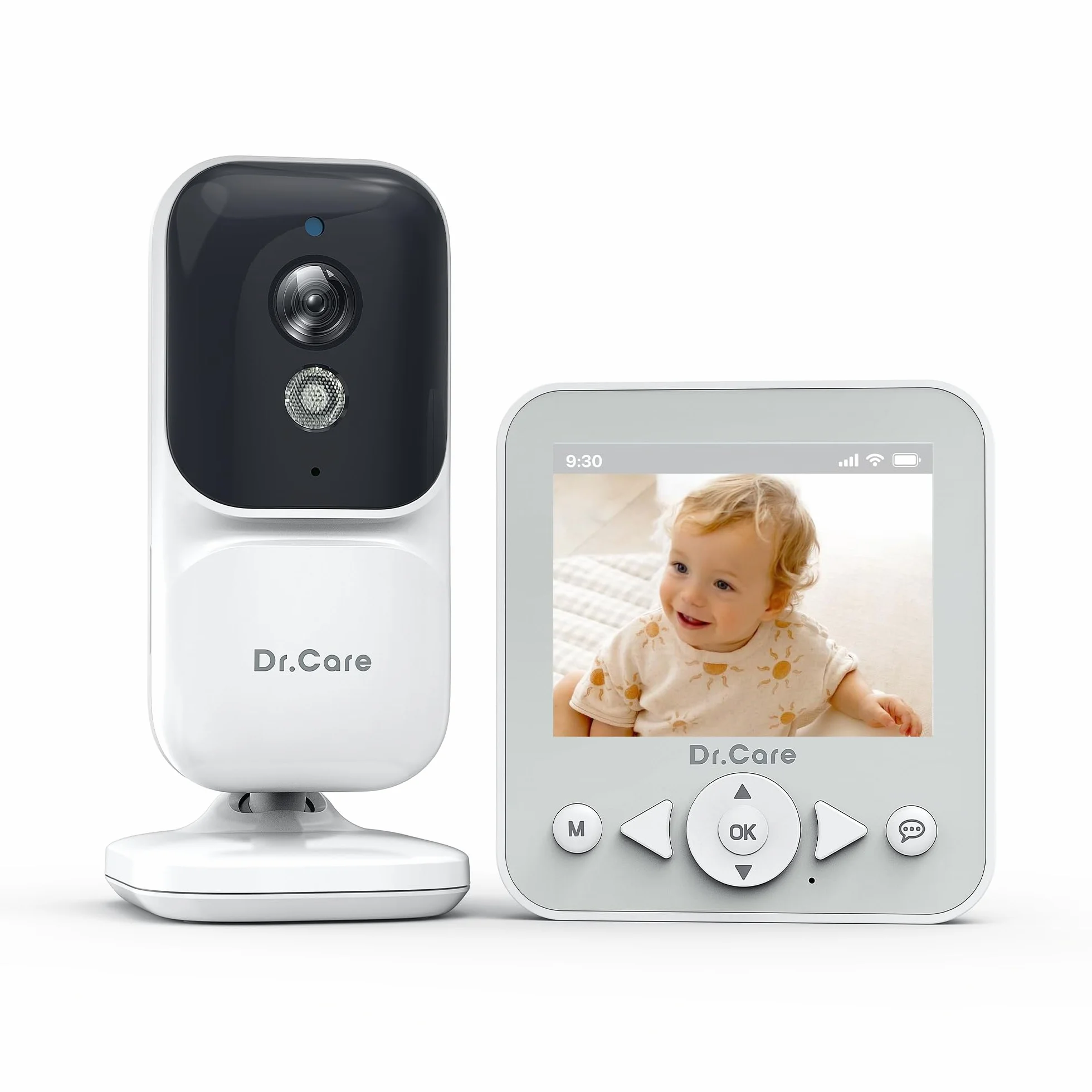 Dr.Care NeoView Baby Monitor Video - Schermo 2.8", Audio Bidirezionale, Registrazione Loop, Visione Notturna, Monitoraggio VOX, Sensore Temperatura, Ninne Nanne, Clip Cintura, Supporto 128GB