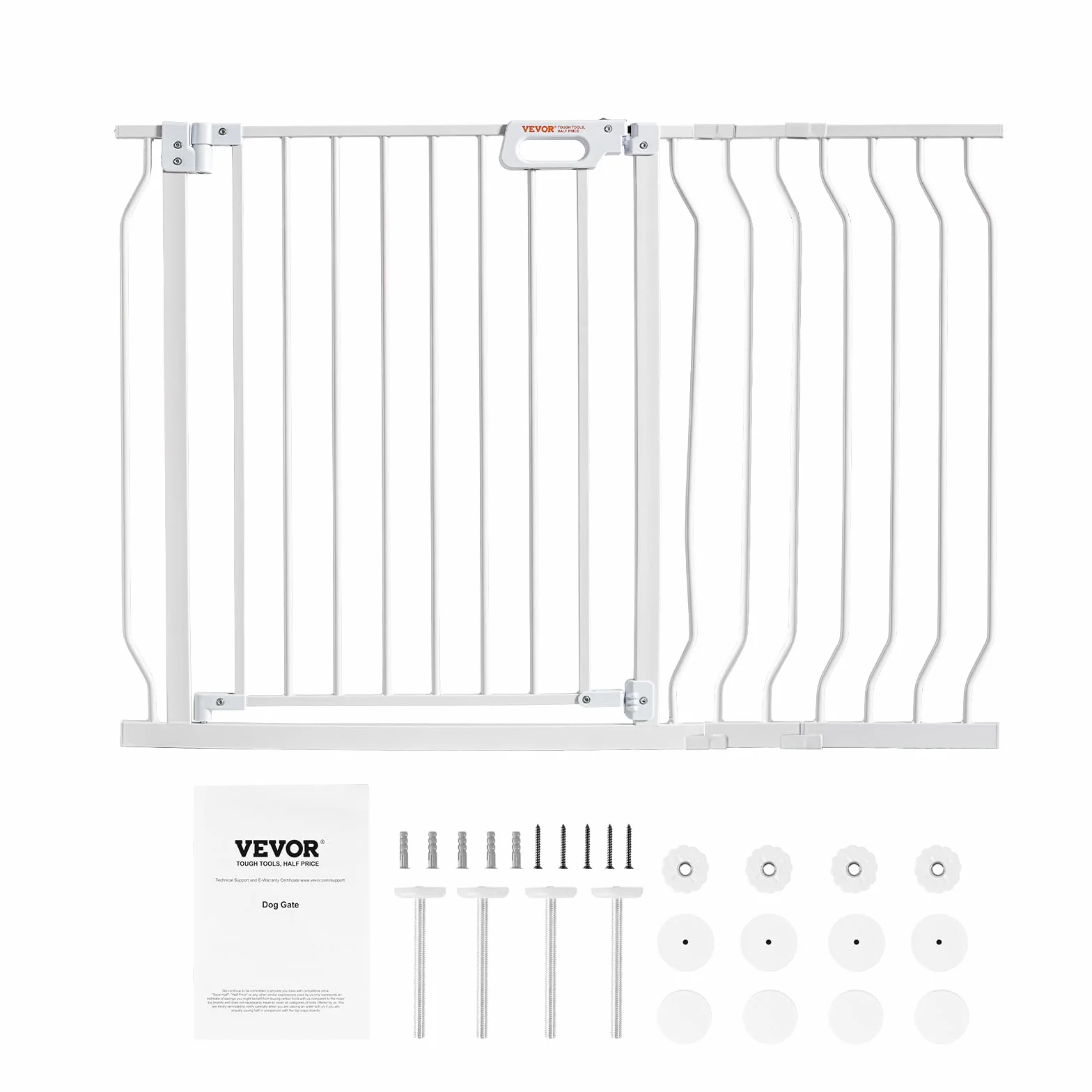 VEVOR Cancelletto di Sicurezza per Bambini Larghezza Espandibile 75-123 cm Altezza 76 cm Cancello per Cani Gatti Scale Porte Corridoi Bianco