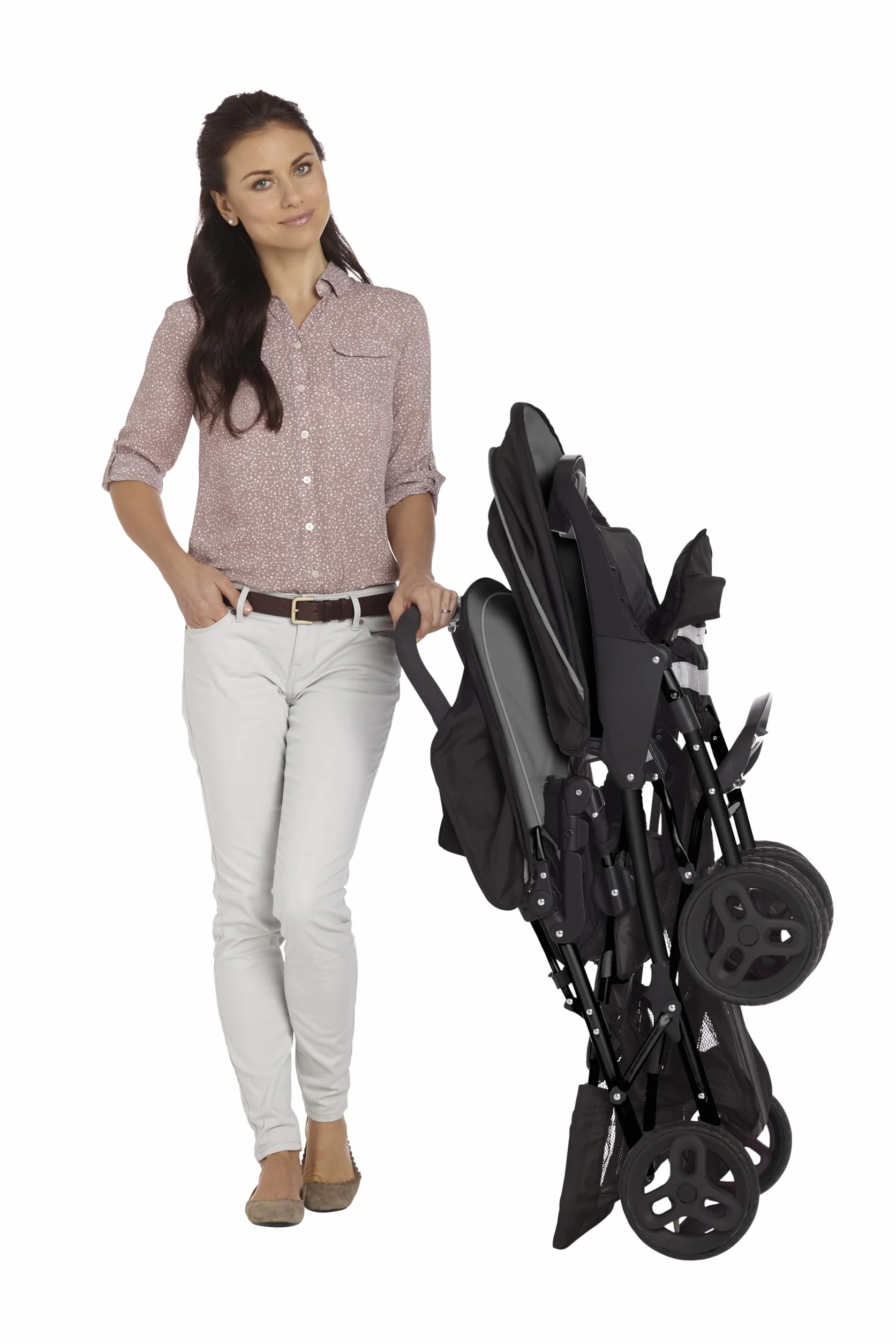 Graco Stadium Duo passeggino gemellare maneggevole, dalla nascita fino a 3 anni, max 15 kg, Black&Grey, compatibile i-Size SnugEssentials o SnugRide i-Size