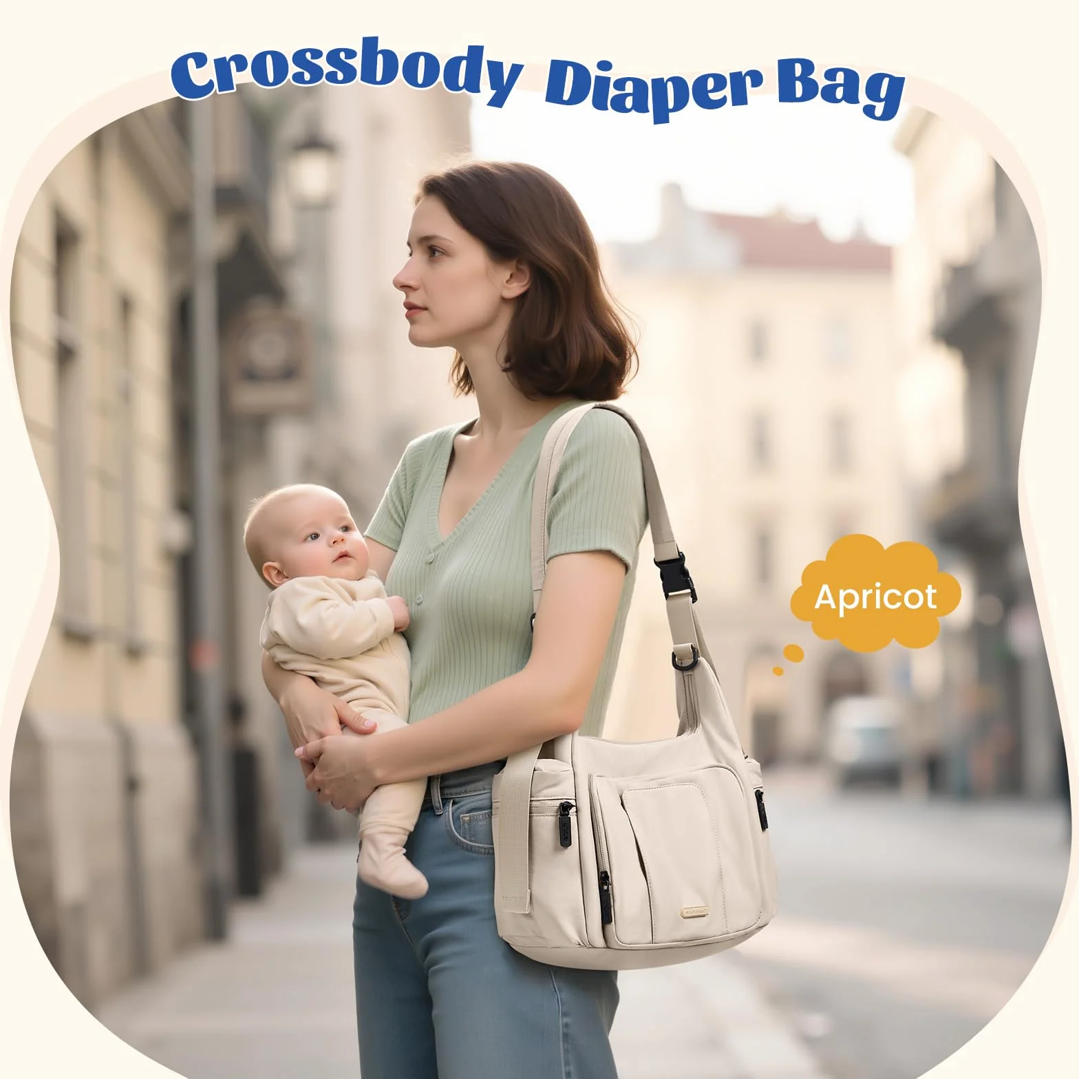 Borsa per pannolini Puffer 14L, borsa da viaggio grande capacità, tracolla ospedale per mamma