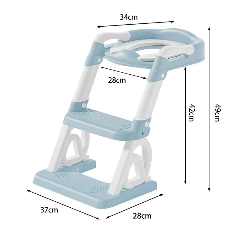 Riduttore WC per bambini, rialzo WC per bambini, per ragazzi e ragazze, adattatore WC per bambini con cuscino, antischizzi e antiscivolo, PVC (blu)