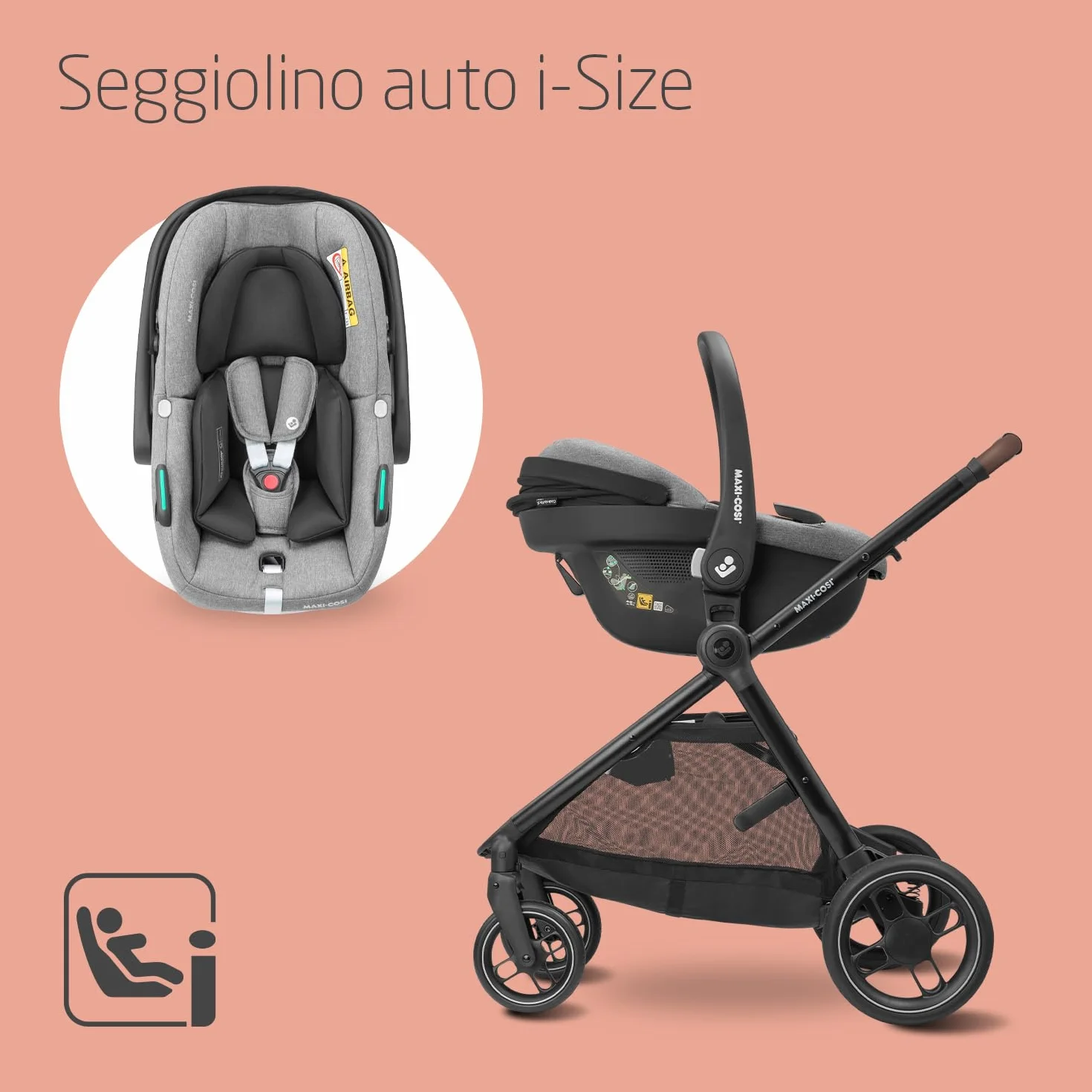 Maxi-Cosi Zelia S Trio 3 w 1 Passeggino neonati 0-4 anni 22 kg Grigio