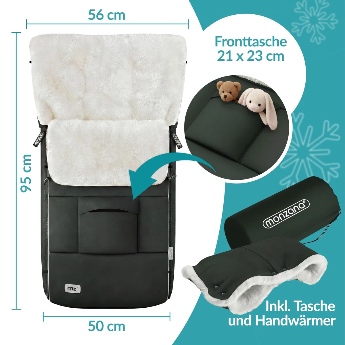 MONZANA® Sacco Nanna Passeggino Invernale Copertina Termica Neonato Accessori Coprigambe Termico Ovetto Bambini Coperta Calda Scaldamani Fasciatoio