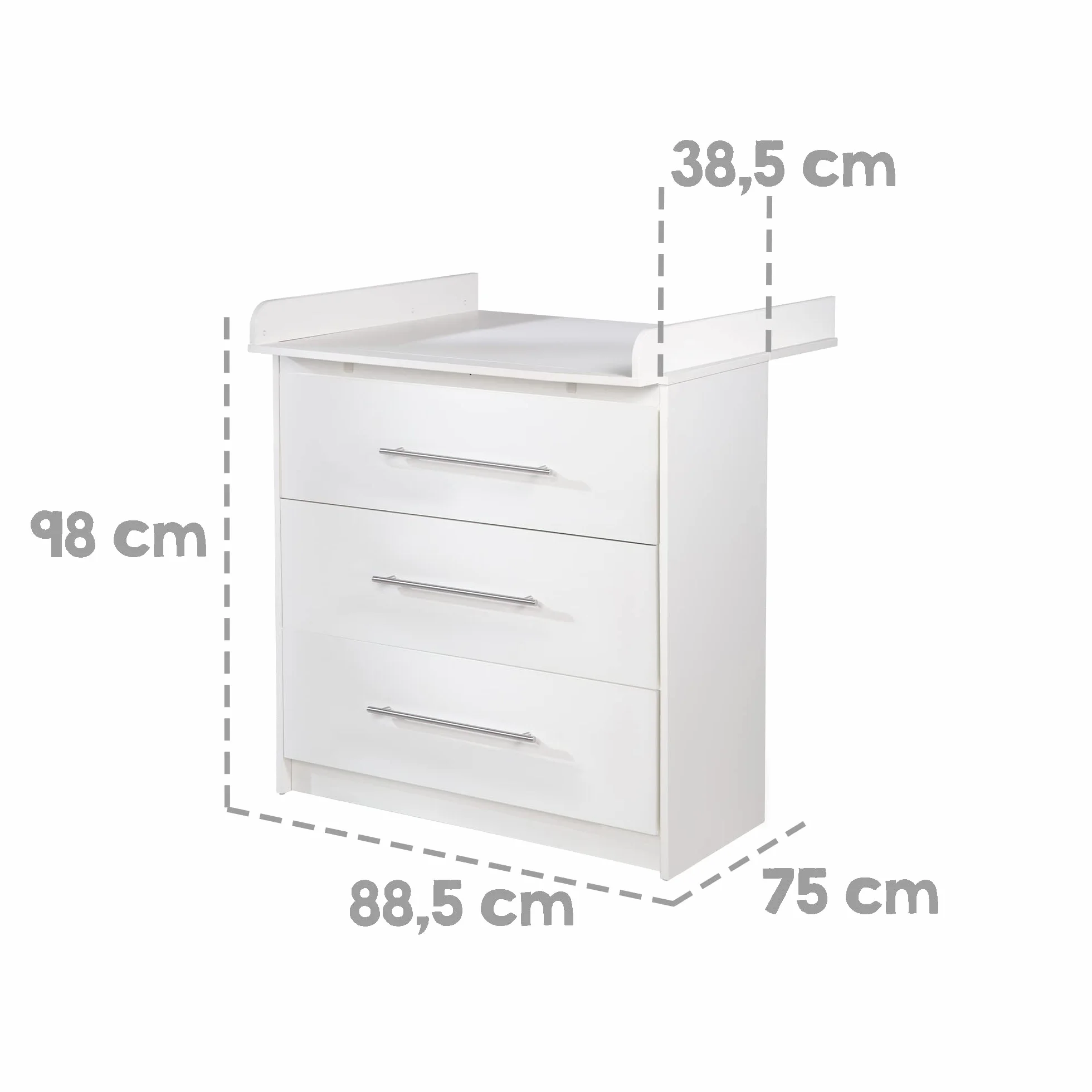 roba Set da camera Maren letto combinato 70 x 140 cm fasciatoio sottile armadio 3 ante bianco