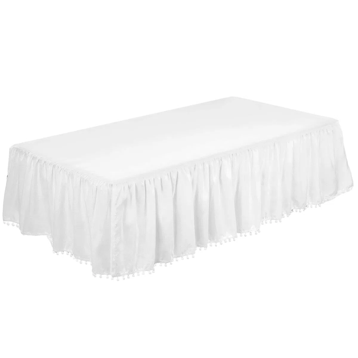 Mini gonna per culla, design con volant, finitura, biancheria da letto per cameretta dei bambini, morbido tessuto in microfibra, copertura decorativa per la camera dei bambini, spazio per dormire