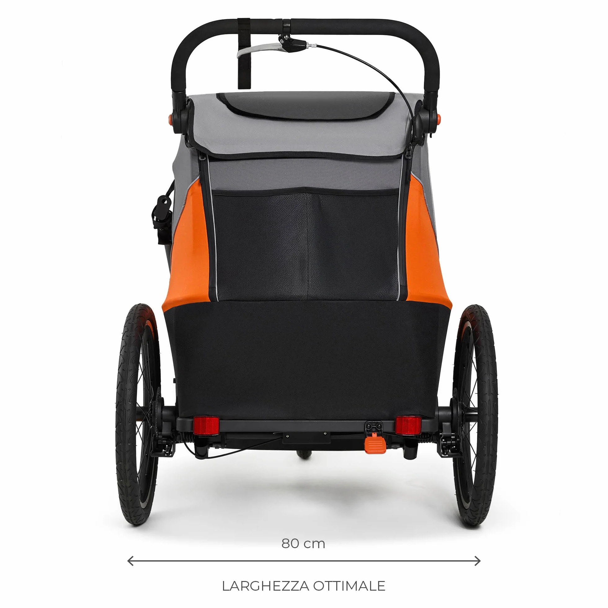 Kinderkraft NAVA 3 in 1 Passeggino Jogger Carrozzina Rimorchio per bambini 2x22 kg Arancione