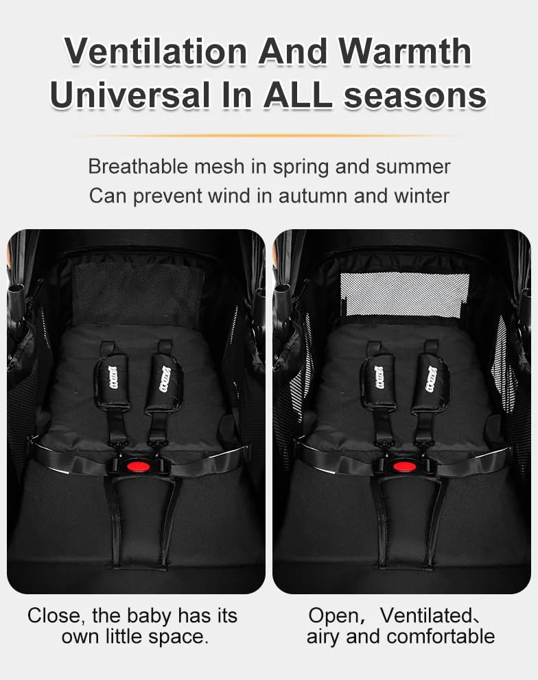 Passeggino Trio 3 in 1 Pieghevole per Neonati con Borsa Mamma, Pneumatici in Gomma 25kg