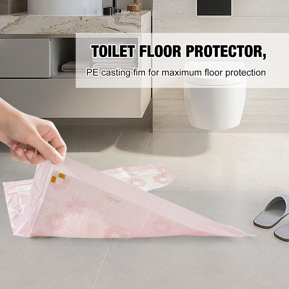 25 tappetini usa e getta per WC a forma di U, tappetino da addestramento per WC, impermeabile, antiscivolo, tappetino da bagno usa e getta, per bambini e adulti, motivo floreale