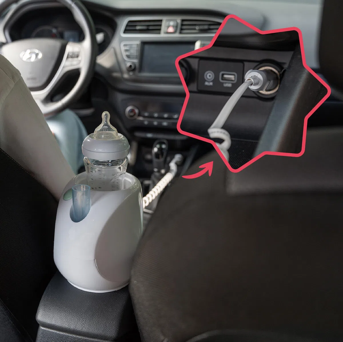 Badabulle Scaldabiberon Casa Easy(+), Riscaldamento a vapore, per la Auto e Casa, universale grazie al suo anello adattatore