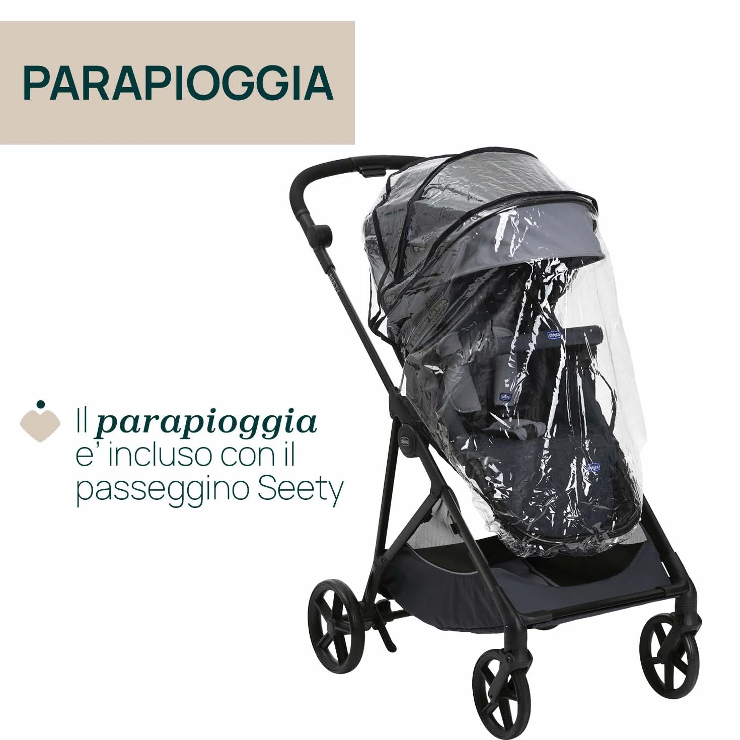 Chicco Passeggino Seety Leggero Compatto 0-4 Anni 22kg Pieghevole Reclinabile