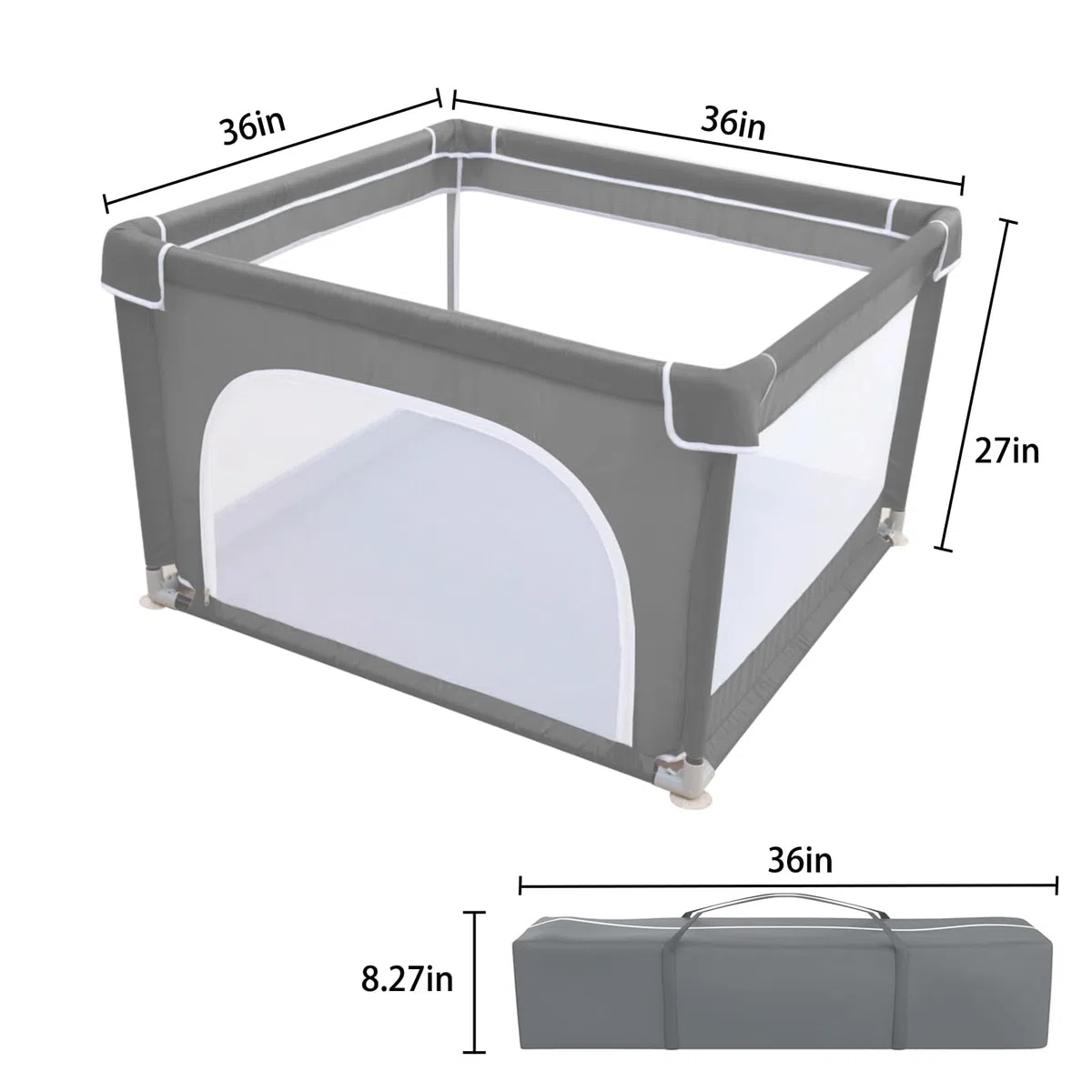Box per bambini 90 cm x 90 cm robusto centro di attività per bambini con ventose antiscivolo e rete traspirante super morbida.