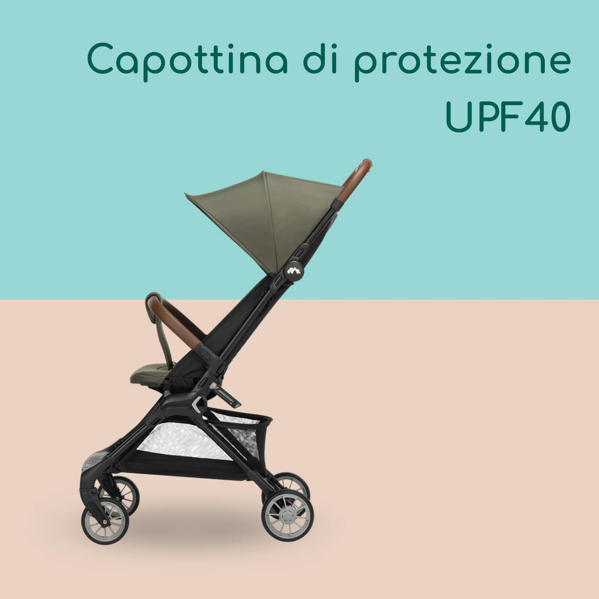 Bebeconfort Zephir Passeggino Pieghevole da Viaggio 0-4 Anni 22 kg Leggero 5,6 kg Chiusura Compatta Mineral Green