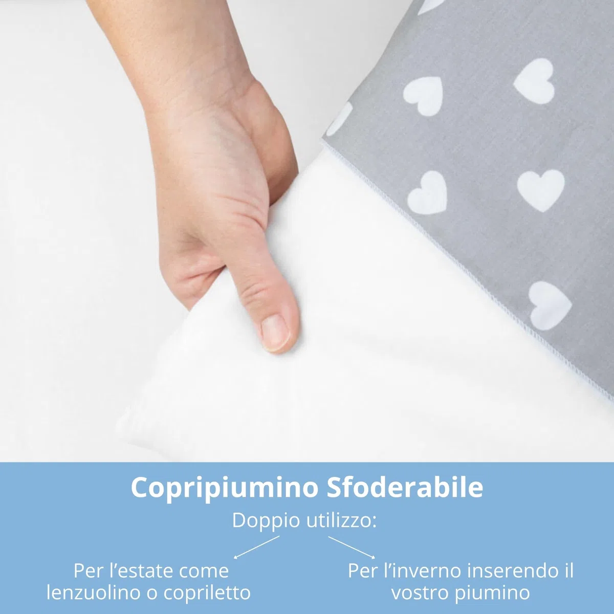 baby idea Set Copripiumino Lettino Neonato 120 x 90 e Federa Cuscino per Lettino Bambino 100% Cotone Certificato Oeko Tex (2 pezzi) (Stella Azzurro)