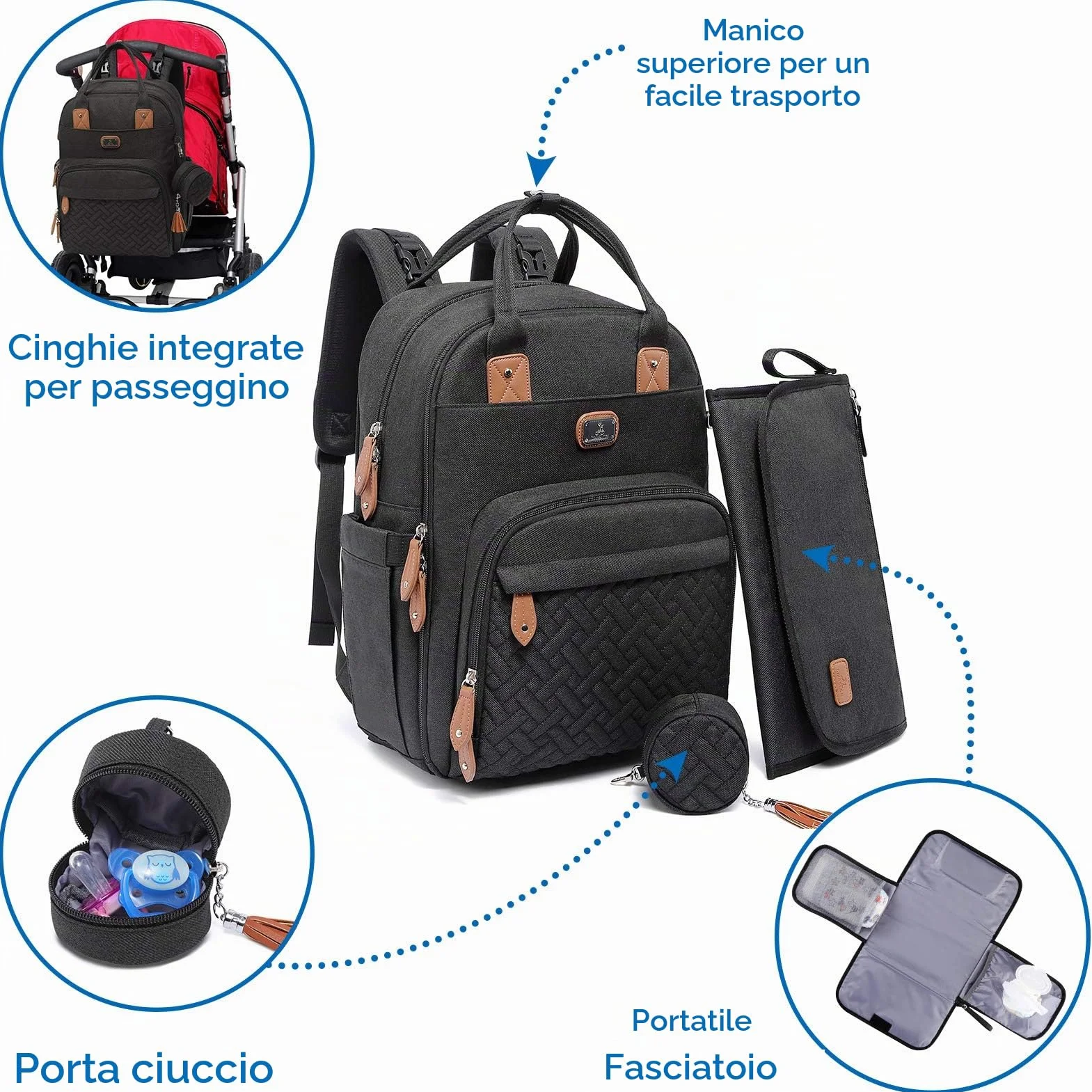 Borsa fasciatoio grande multifunzione Zaini bebè