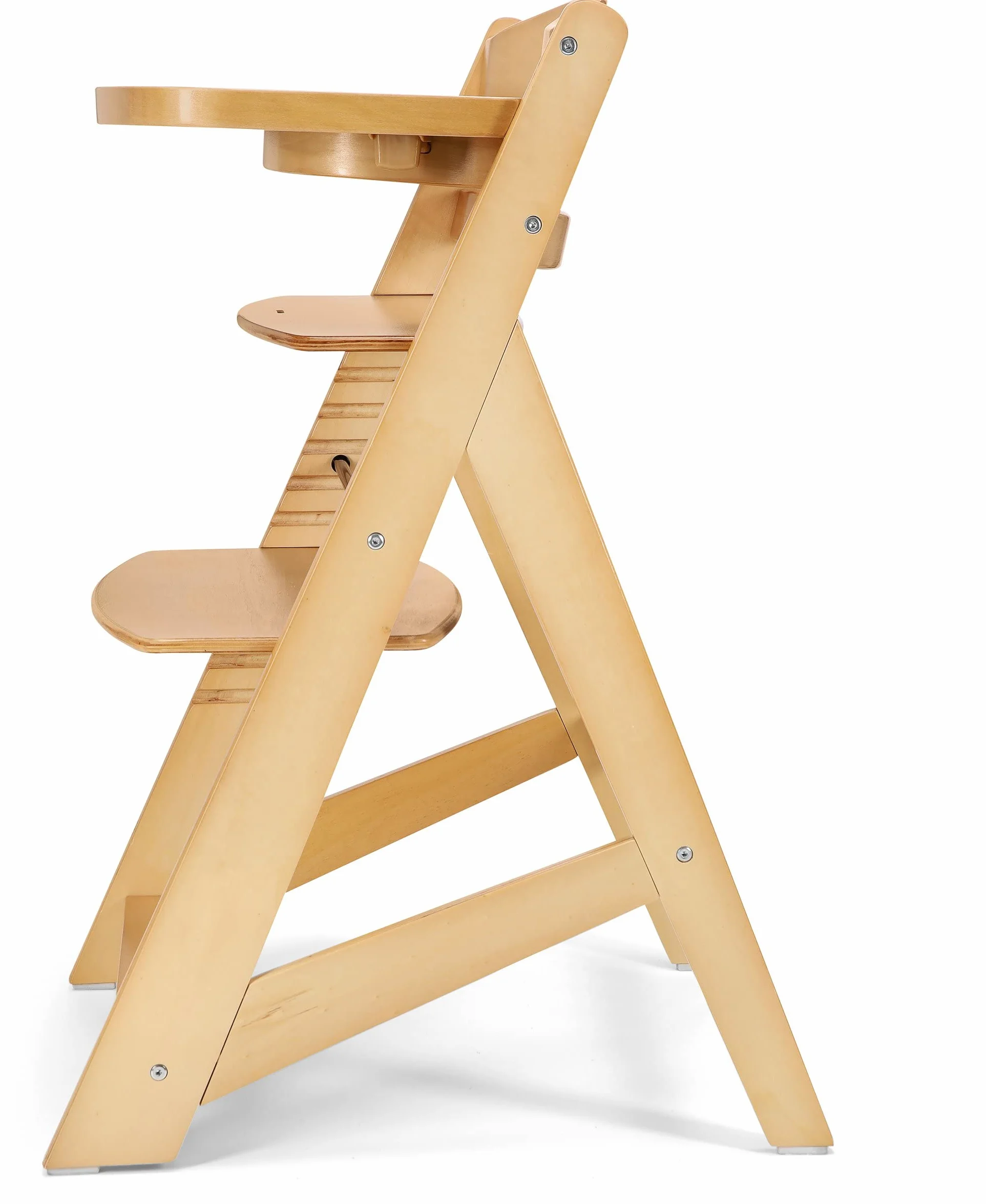 Moby-System Seggiolone Evolutivo Legno Massello Ontano 0-12 Anni 12 Livelli Altezza Regolabile Vassoio Removibile Cuscino Cintura Sicurezza 3 Punti