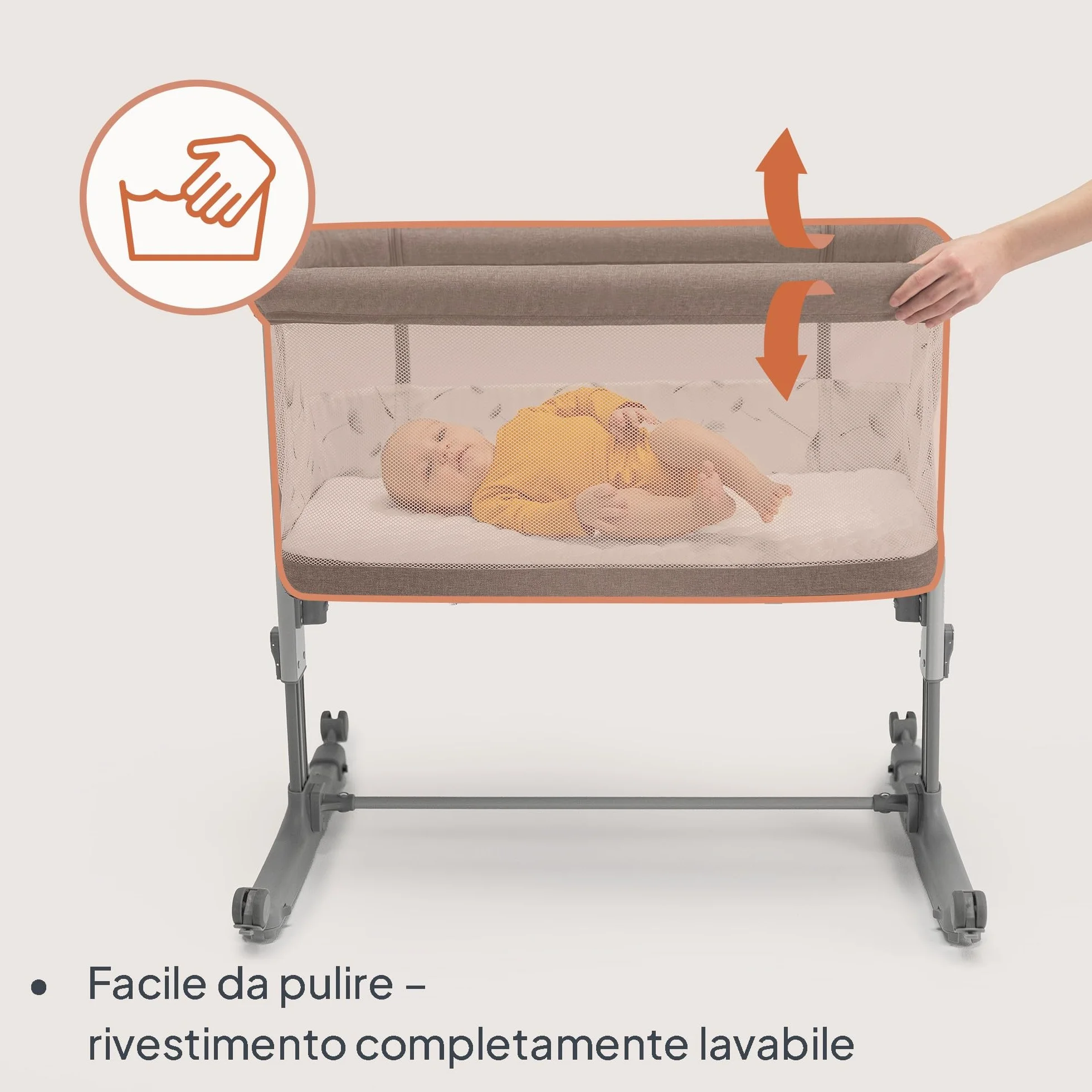 lionelo Aurora 3in1 Culla Co-sleeping Lettino da viaggio neonato 9kg Regolabile altezza inclinazione