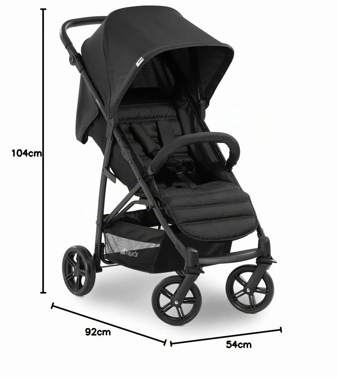 Hauck Rapid 4 Nero Passeggino fino a 22 kg Ruote Antiforatura Pieghevole