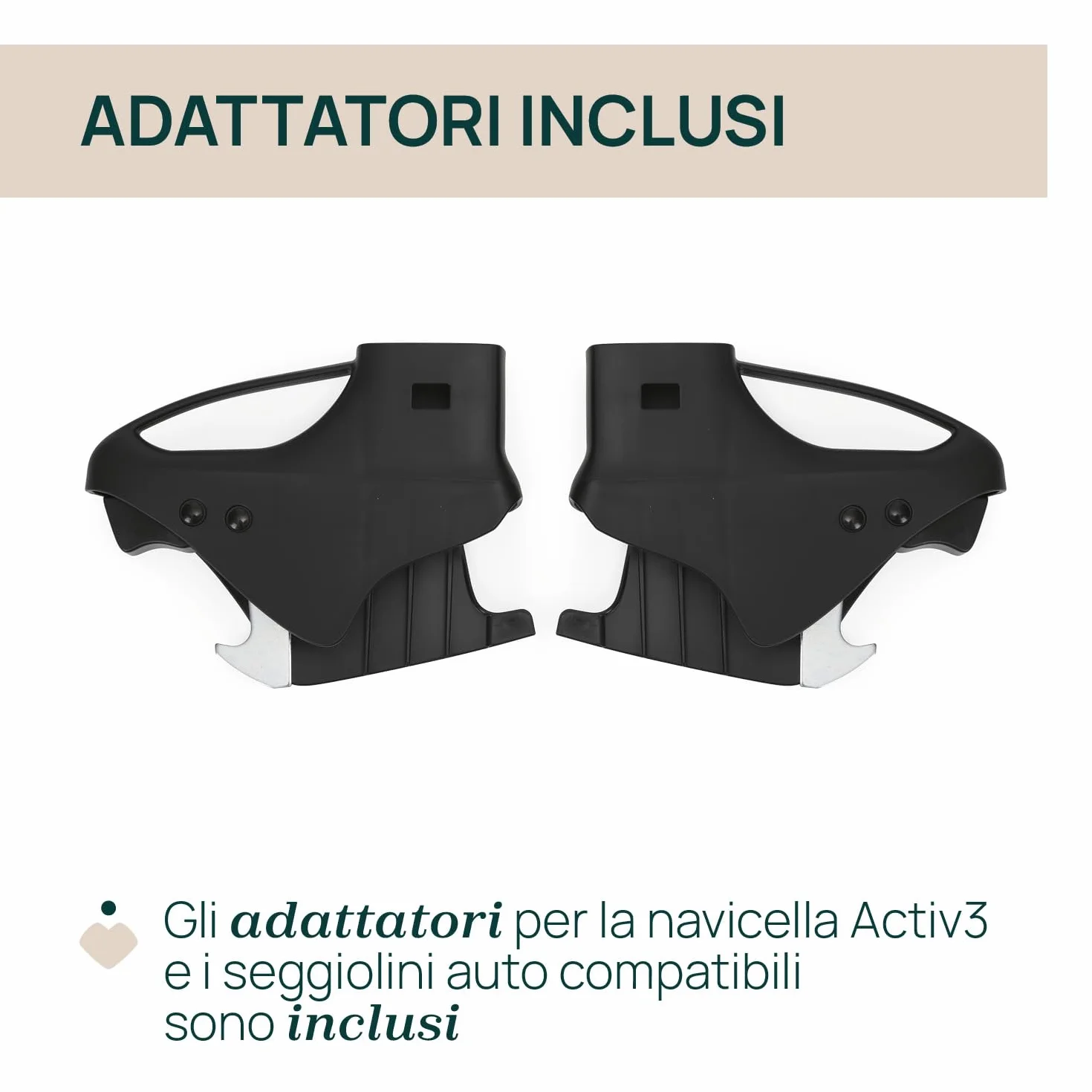 Passeggino Activ3 Con 3 Ruote, Funzionale e Facile da Guidare Su Tutti i Terreni, Seduta Ampia, Schienale Reclinabile, Chiusura Pratica e Veloce, Ammortizzatori Regolabili, 0 Mesi+, Ebony